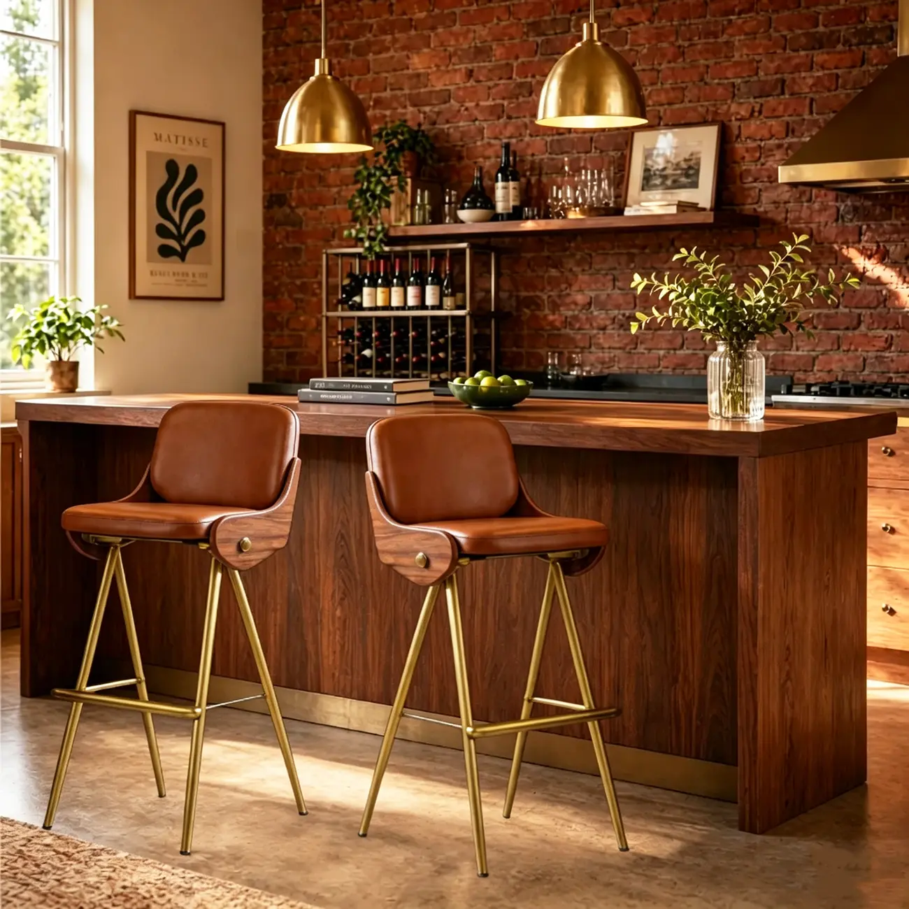 Modern Industrial Curved Back 30" Bar Stool With Footrest Image - 2 | homeyfad