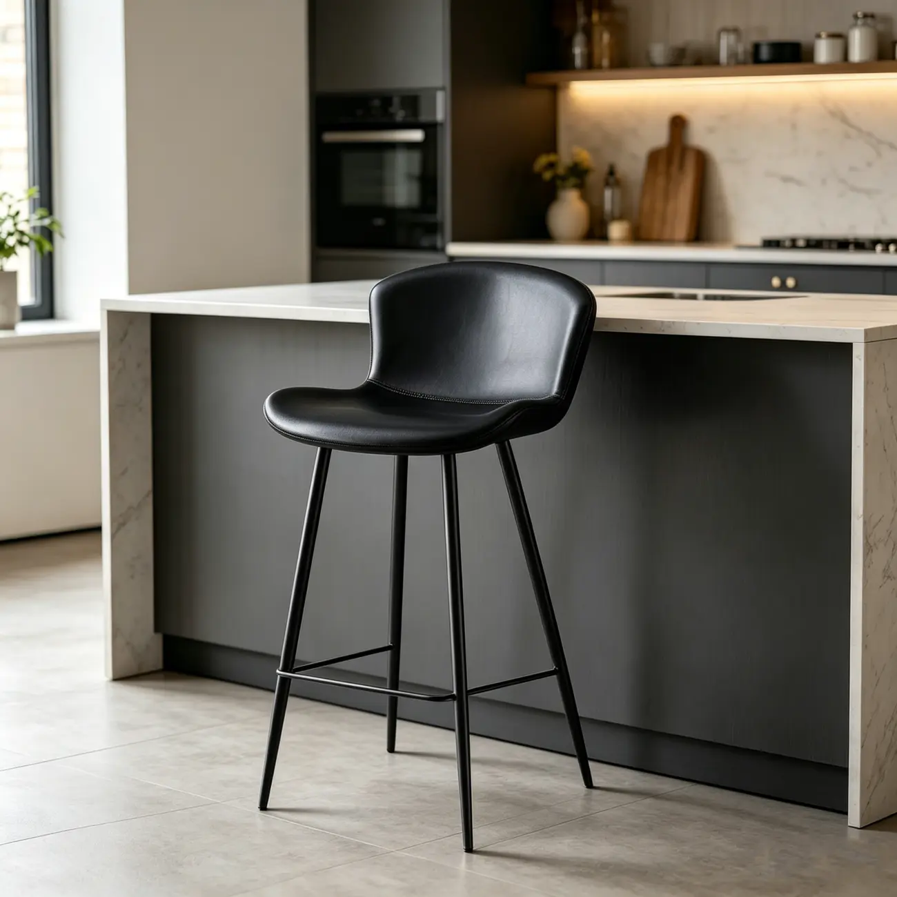 Brown Leather Saddle Seat Low Back Bar Stool Image - 7 | homeyfad