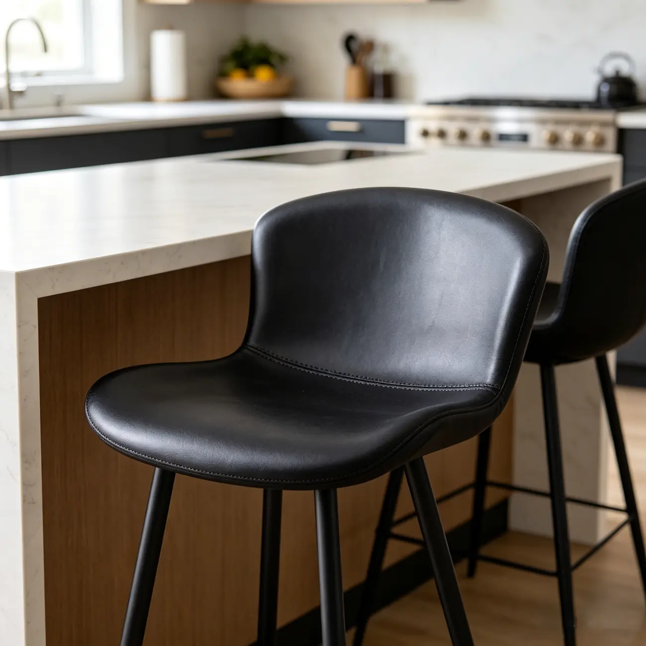 Brown Leather Saddle Seat Low Back Bar Stool Image - 15 | homeyfad