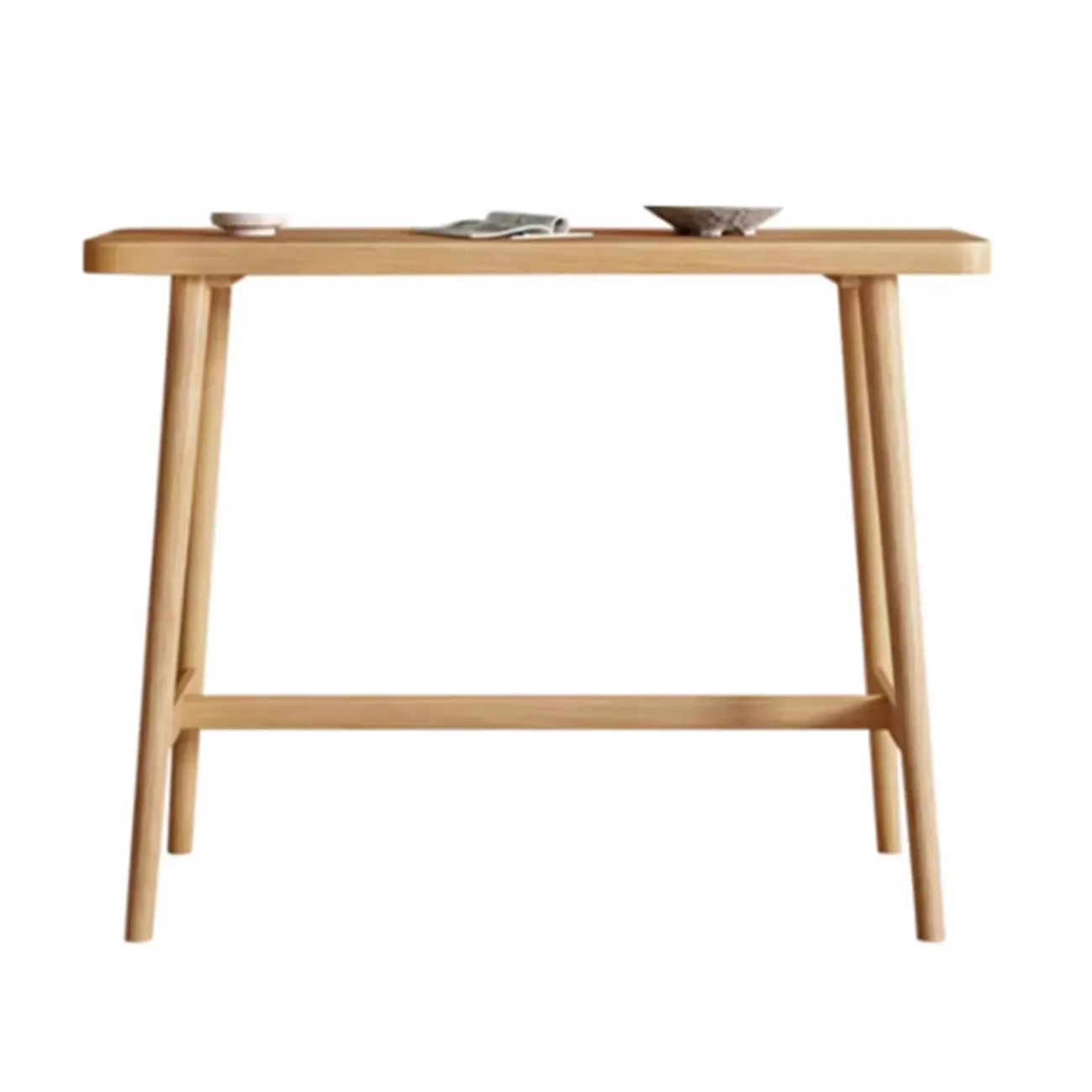 Scandinavian Wooden Bar Table with Footrest for Dining Spaces Image - 5 | homeyfad