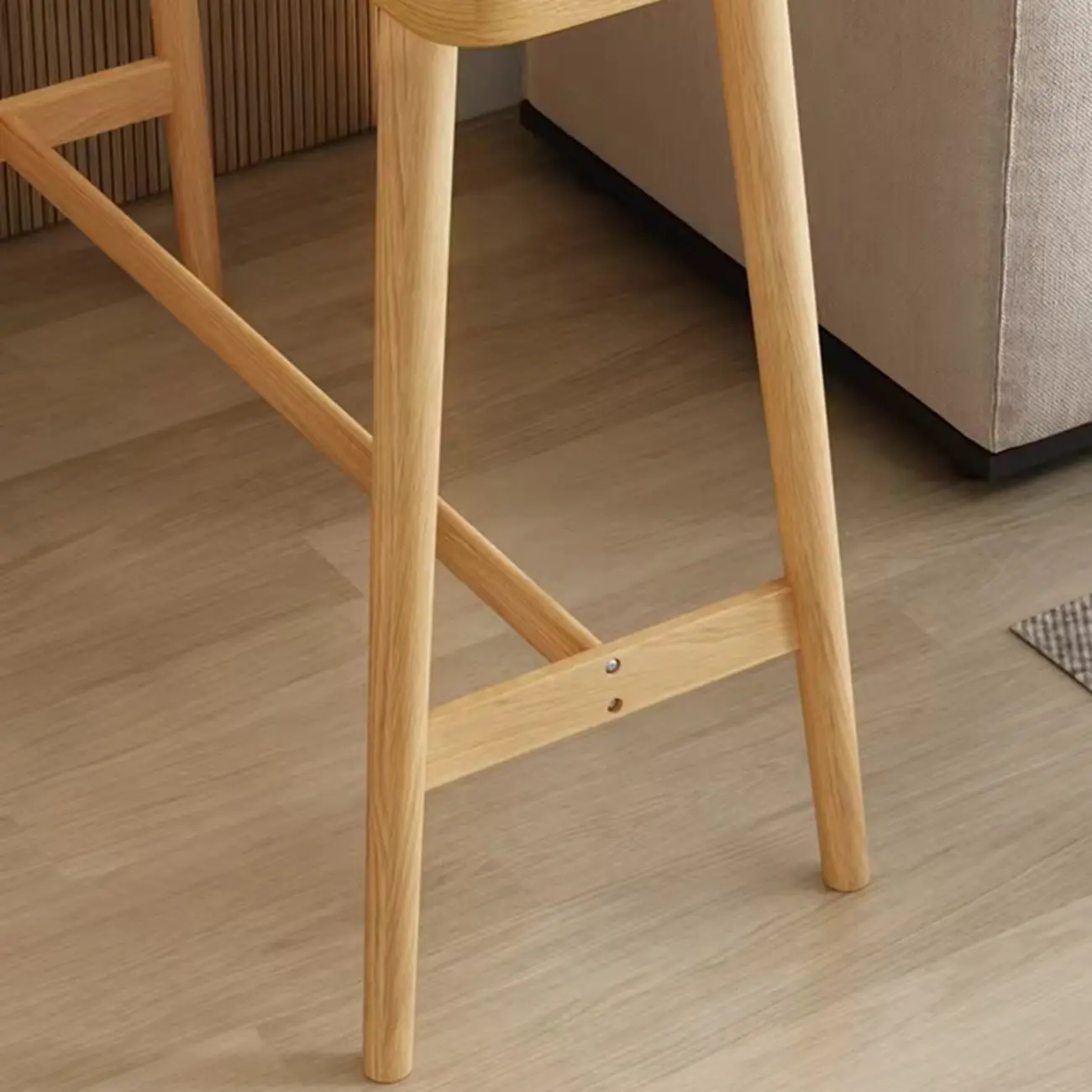 Scandinavian Wooden Bar Table with Footrest for Dining Spaces Image - 9 | homeyfad