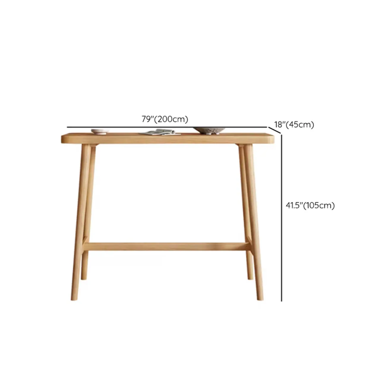 Scandinavian Wooden Bar Table with Footrest for Dining Spaces Image - 13 | homeyfad