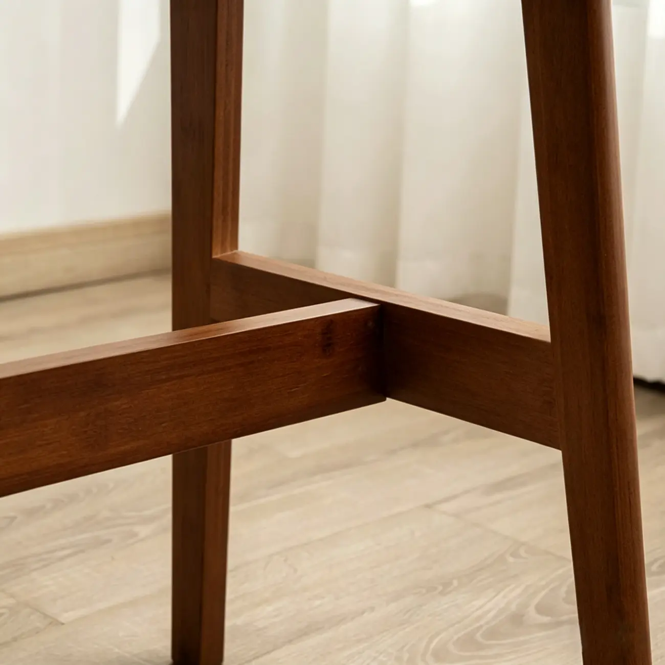 Modern Bamboo Bar Set with Footrest Stools Image - 10 | homeyfad