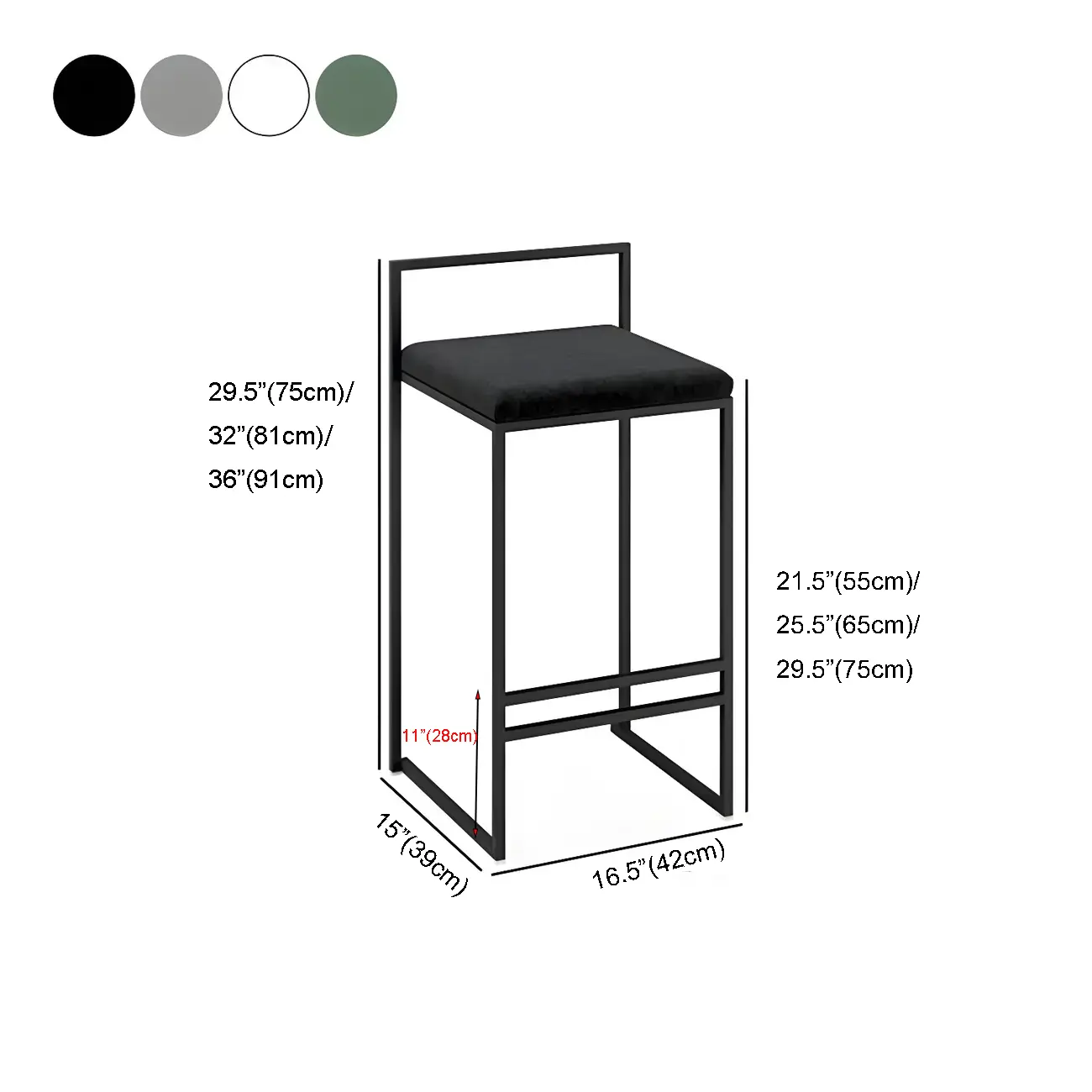 Counter Stools with Soft Seat for Kitchen #size | homeyfad