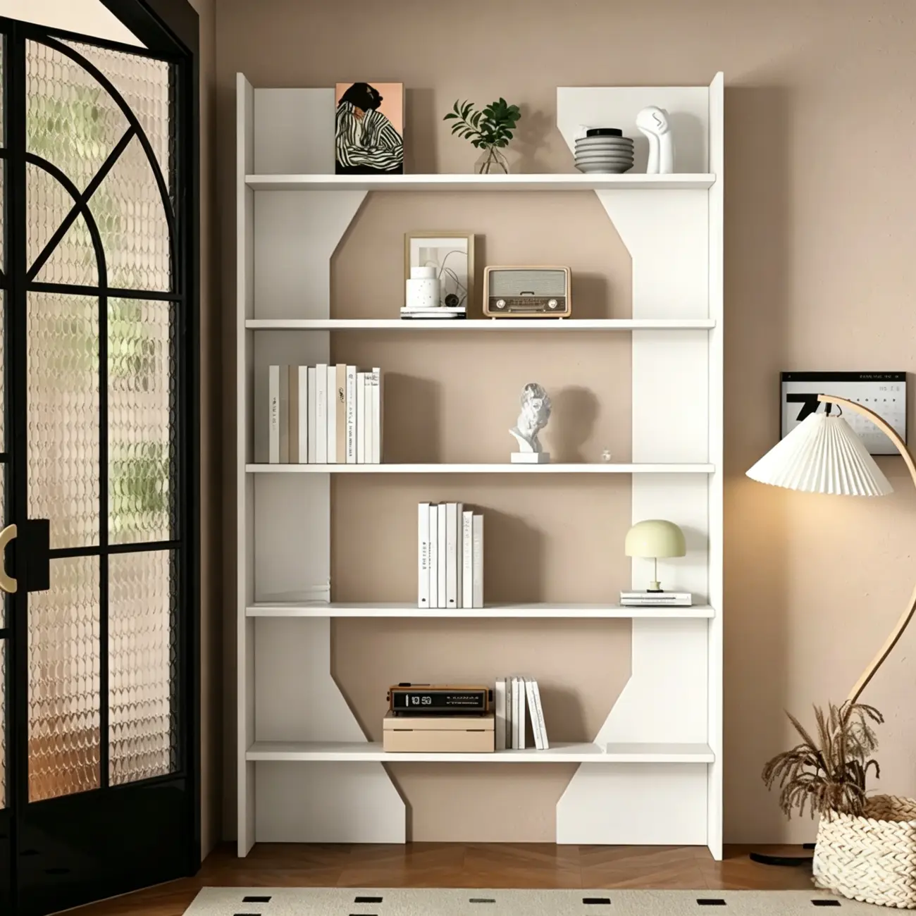 Simple Black Wood 5-Shelf Open Rectangle Bookcase Image - 8 | homeyfad