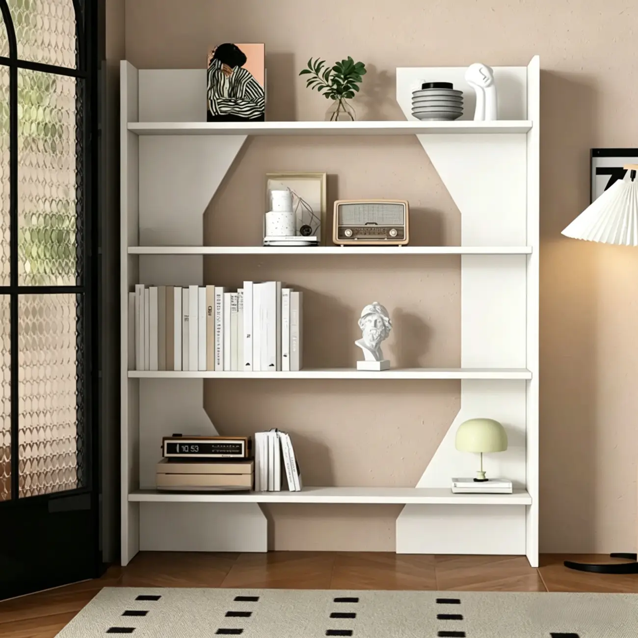 Simple Black Wood 5-Shelf Open Rectangle Bookcase Image - 11 | homeyfad