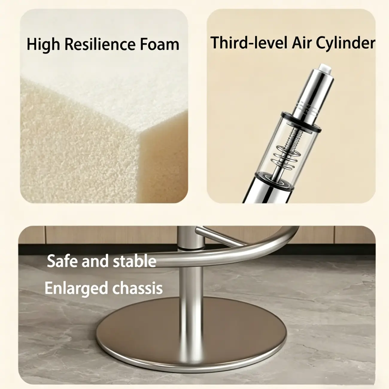 Adjustable Modern Faux Leather Swivel Bar Stools With Footrest Image - 5 | homeyfad