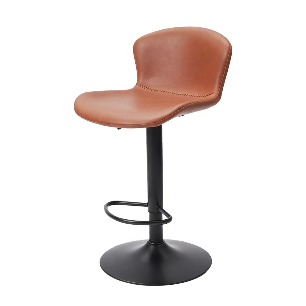 Industrial Waterproof Pu Leather Adjustable Swivel Bar Stool Image - 12 | homeyfad