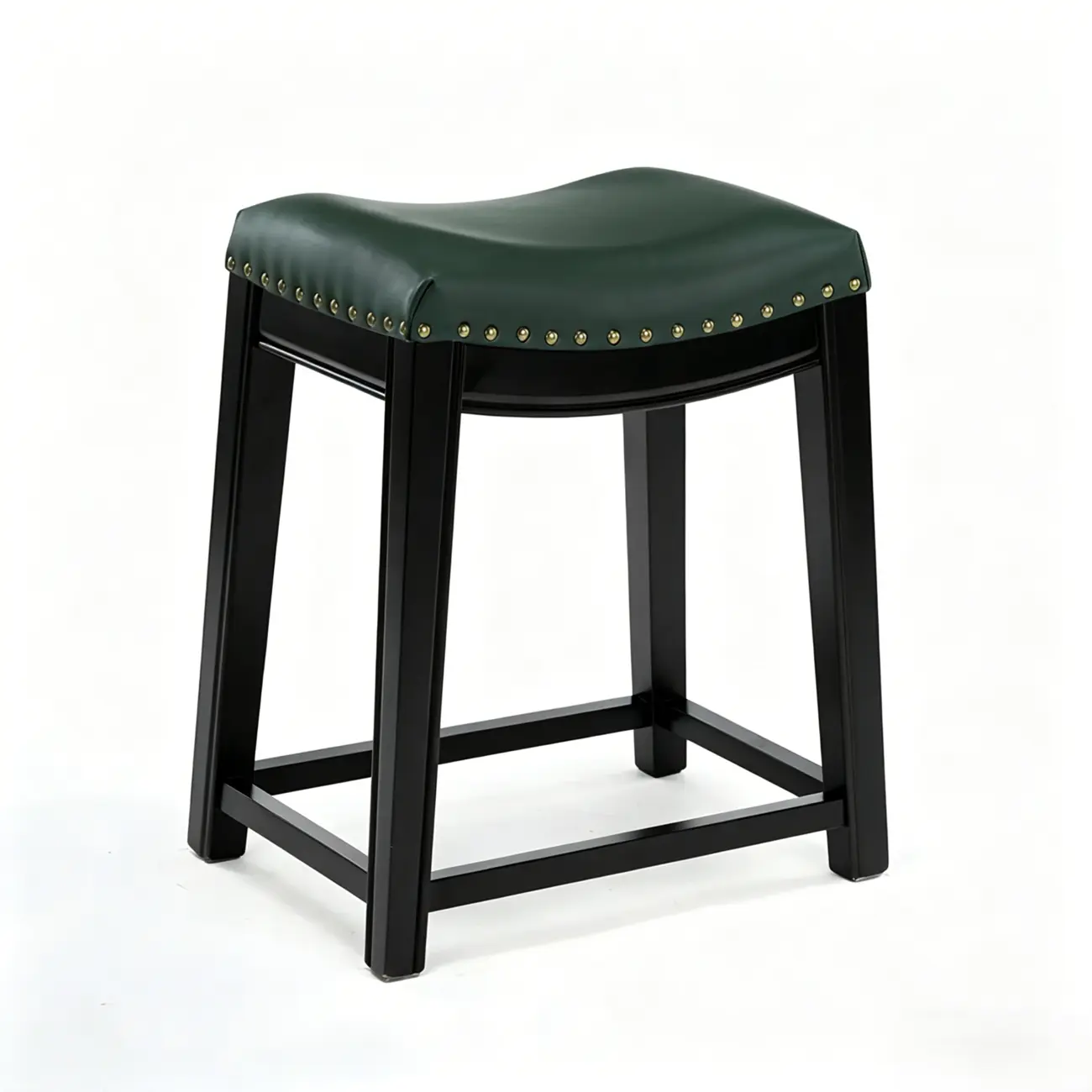 Traditional Saddle Genuine Leather Counter Height Stools Image - 18 | homeyfad