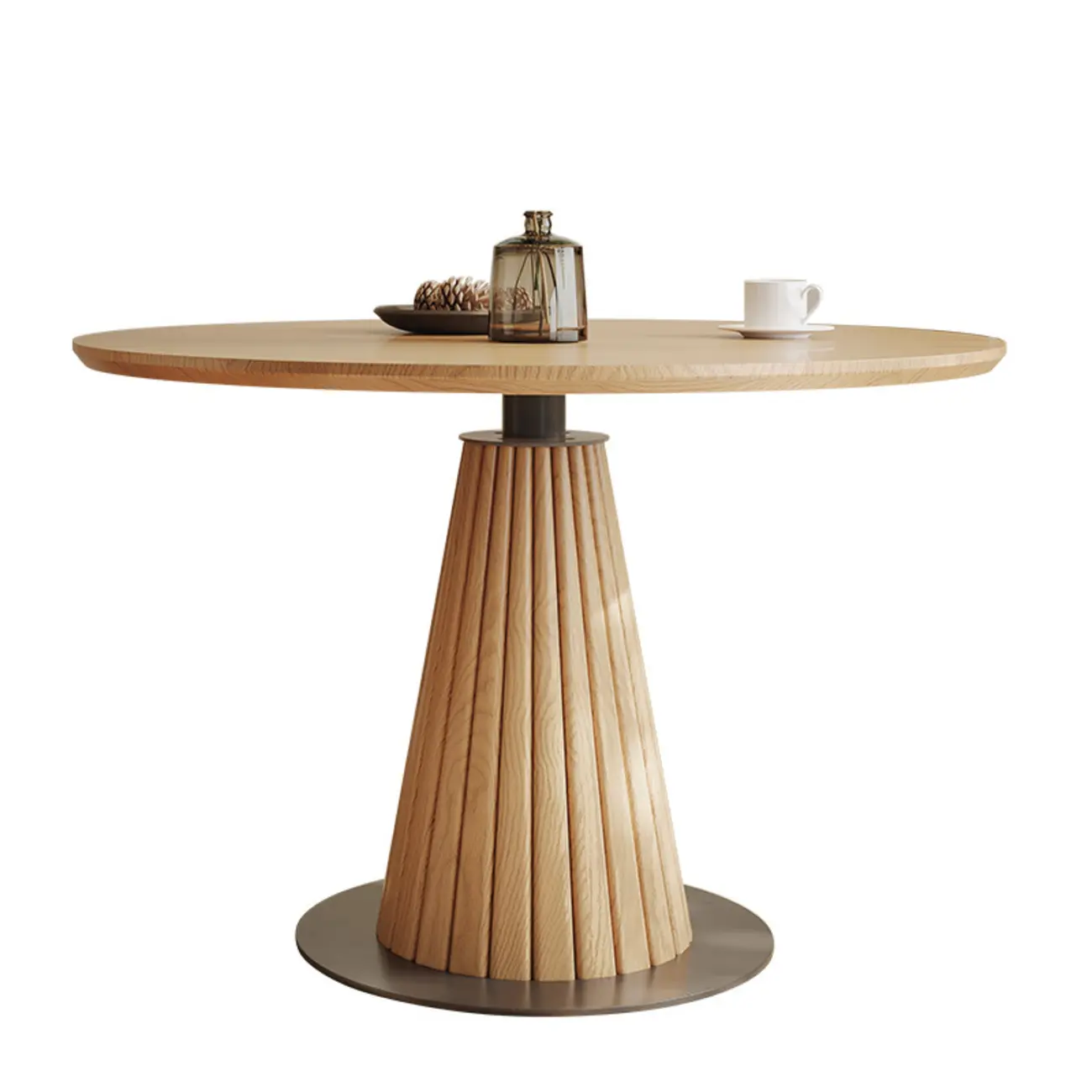 Modern Light Wood Round Dining Table Image - 5 | homeyfad