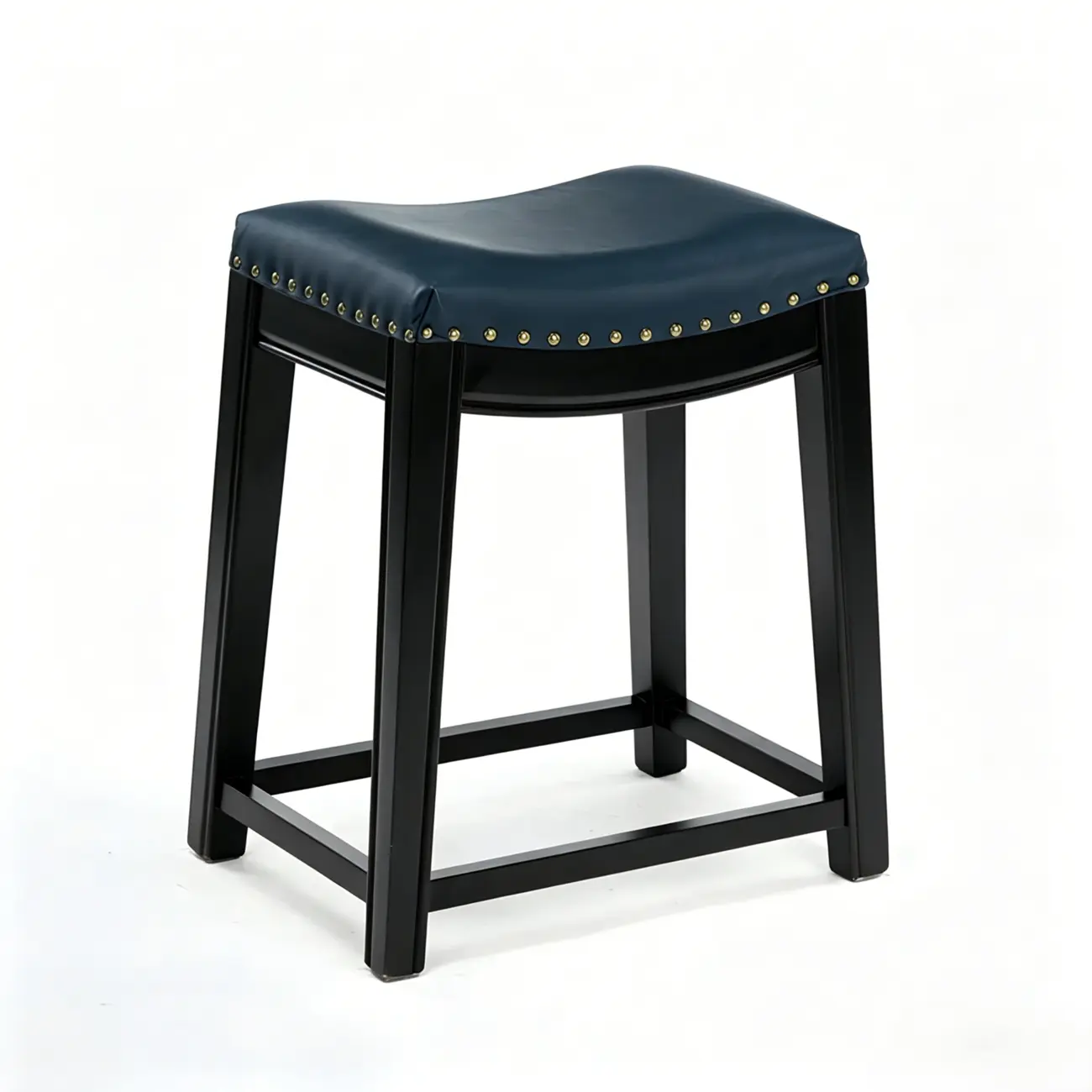 Traditional Saddle Genuine Leather Counter Height Stools Image - 20 | homeyfad