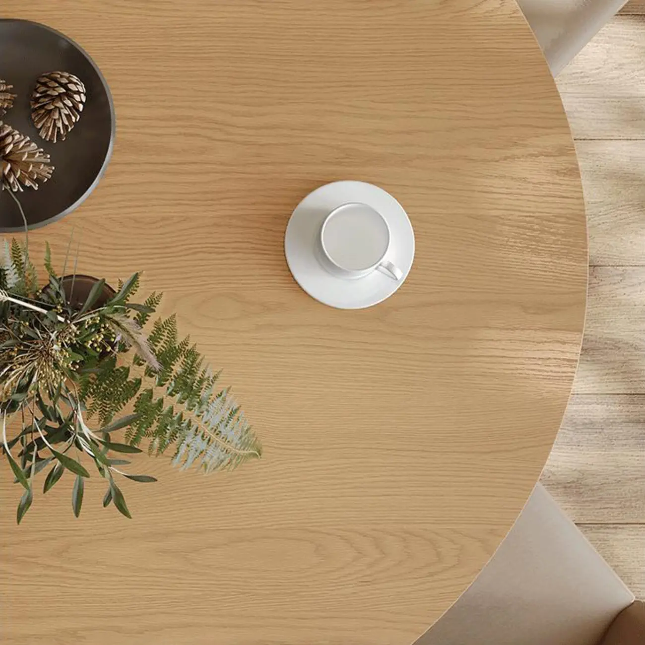 Modern Light Wood Round Dining Table Image - 8 | homeyfad