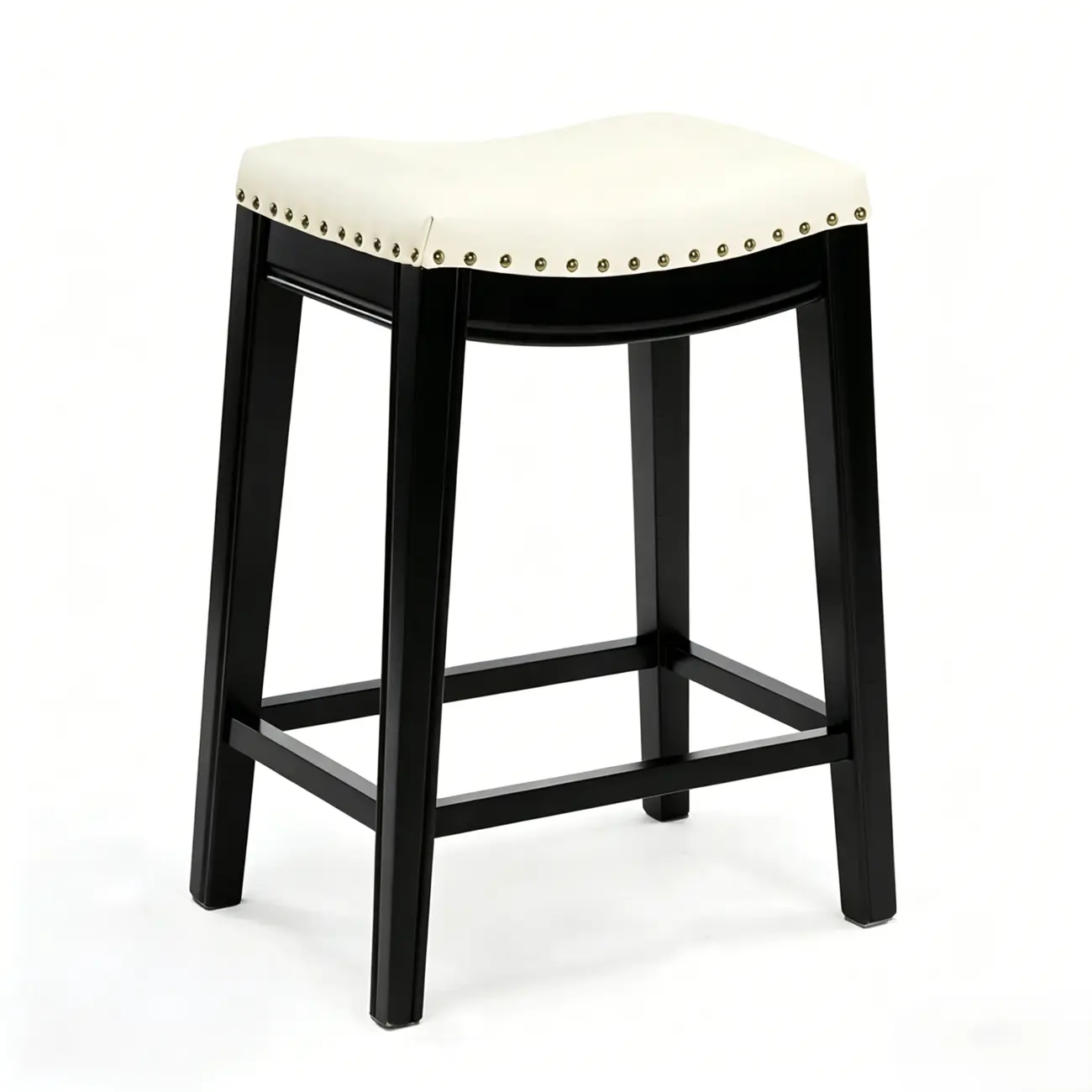 Traditional Saddle Genuine Leather Counter Height Stools Image - 22 | homeyfad