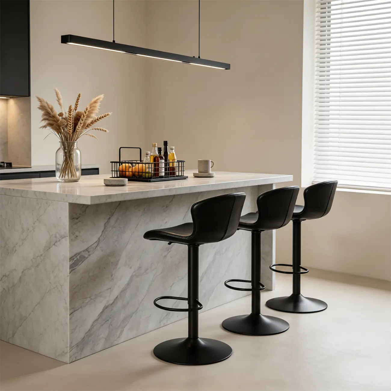 Industrial Waterproof Pu Leather Adjustable Swivel Bar Stool Image - 4 | homeyfad