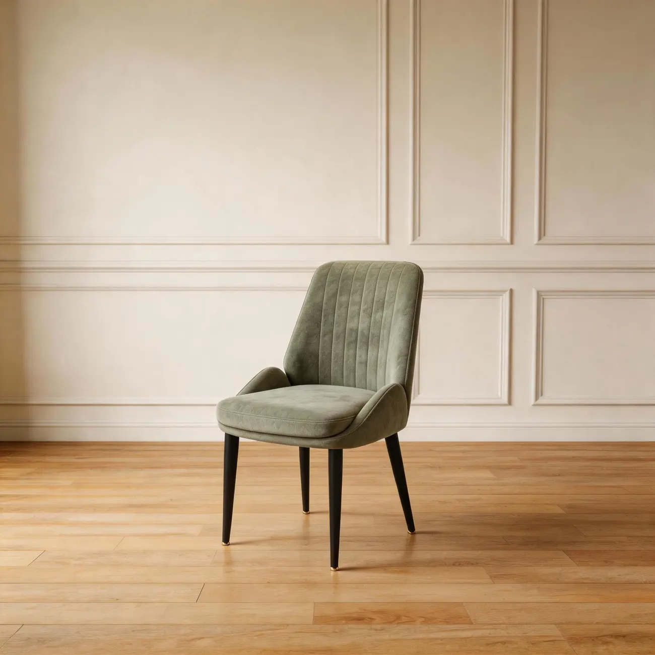 Contemporary Mid-back Chenille Fabric Upholstered Dining Chairs Image - 10 | homeyfad