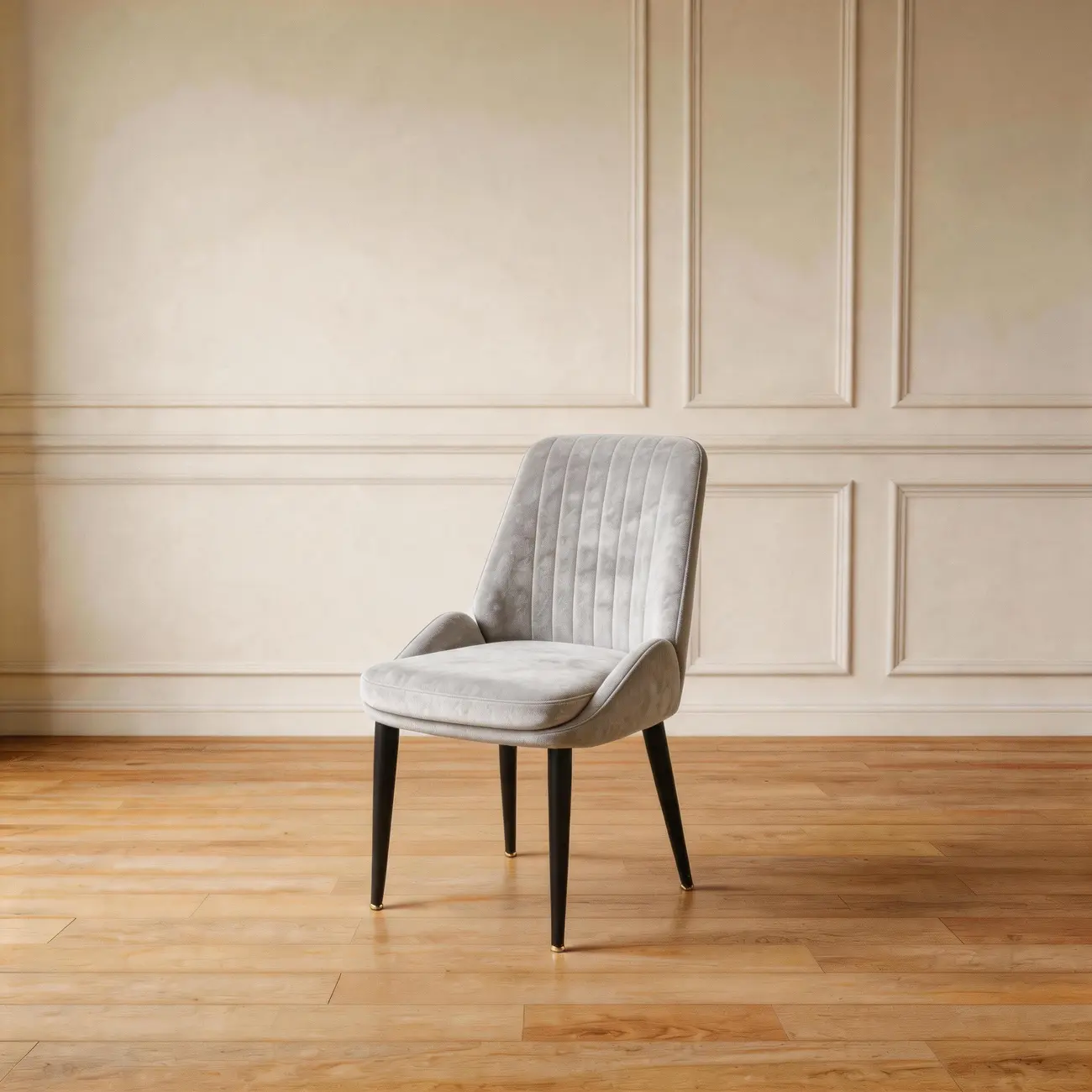Contemporary Mid-back Chenille Fabric Upholstered Dining Chairs Image - 12 | homeyfad