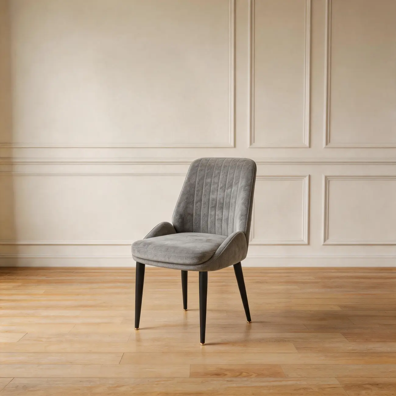 Contemporary Mid-back Chenille Fabric Upholstered Dining Chairs Image - 11 | homeyfad