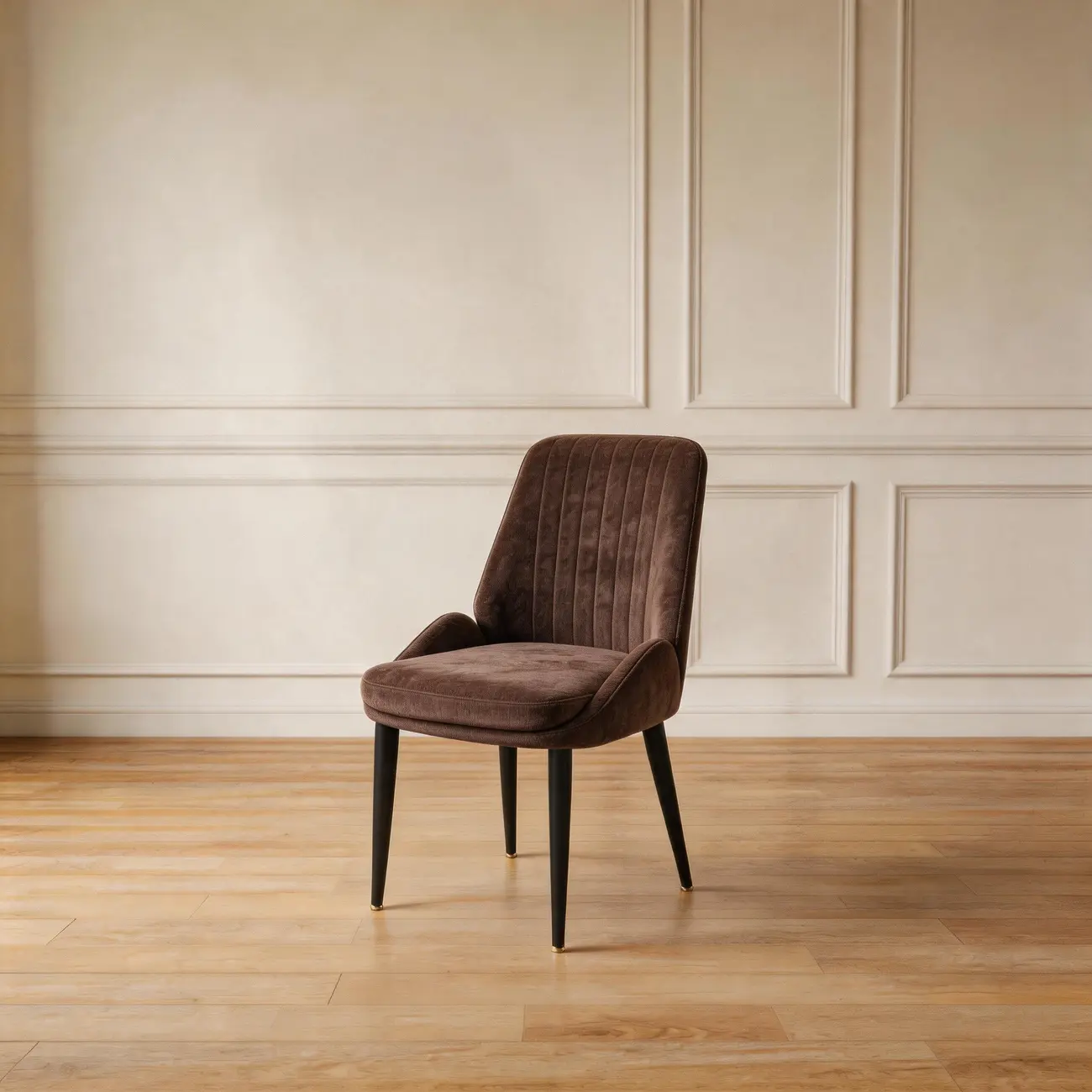 Contemporary Mid-back Chenille Fabric Upholstered Dining Chairs Image - 13 | homeyfad