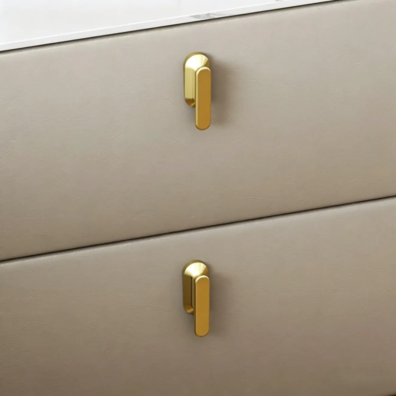 Modern Narrow Small Bedside Table Stone Top with Drawer Storage Image - 5 | homeyfad