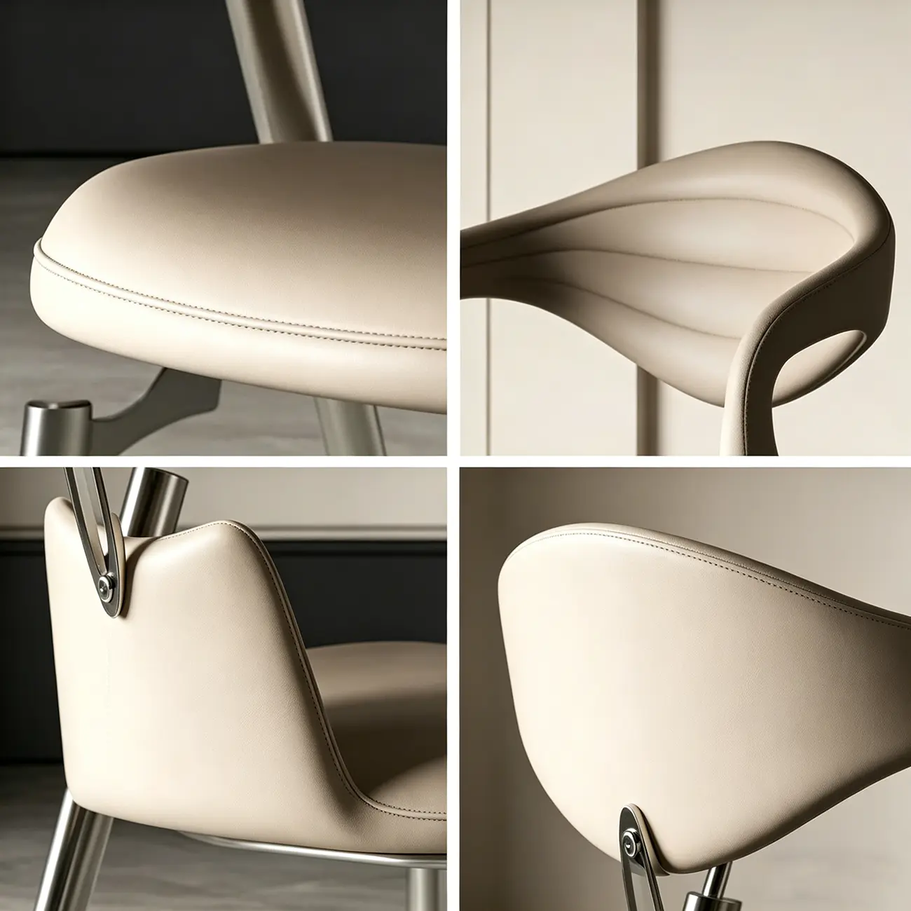 Luxury Curved Open Back Faux Leather Dining Chair Stainless Steel Legs Image - 6 | homeyfad