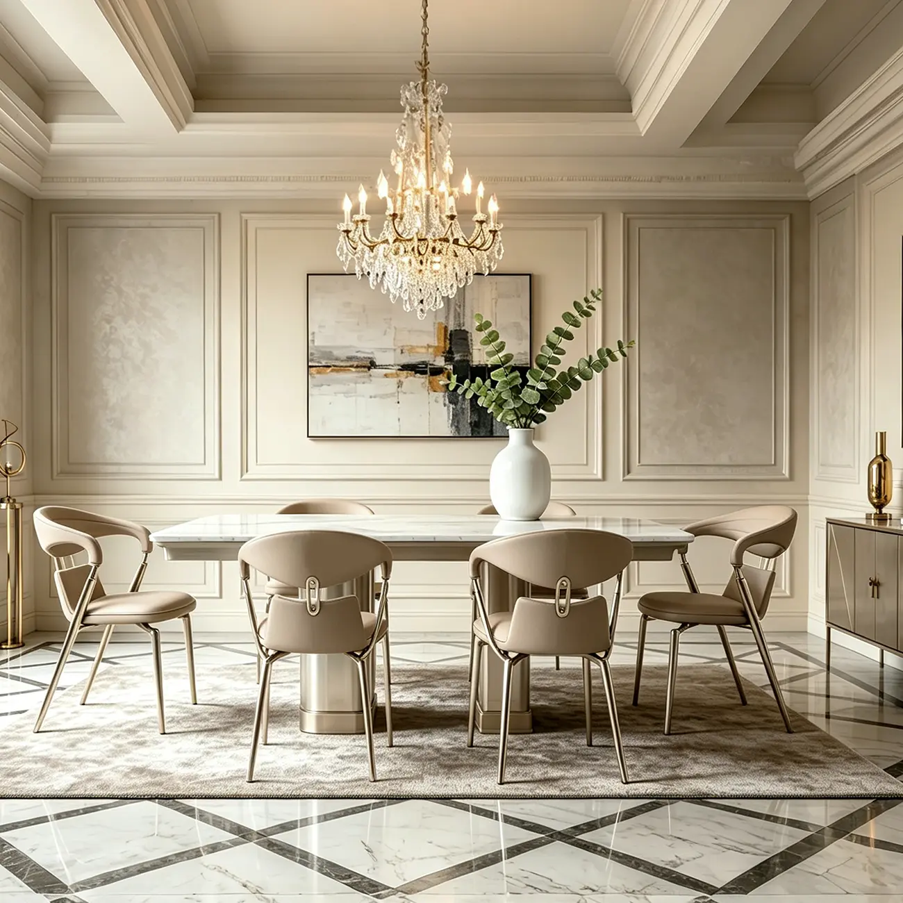 Luxury Curved Open Back Faux Leather Dining Chair Stainless Steel Legs Image - 2 | homeyfad