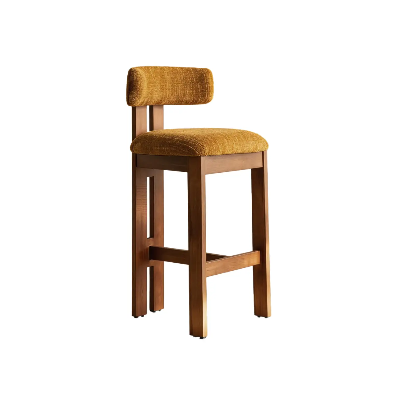 Mid-Century Modern Curved Back Wood Counter Height Bar Stools Image - 16 | homeyfad