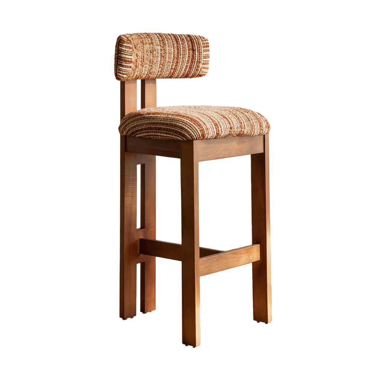 Mid-Century Modern Curved Back Wood Counter Height Bar Stools Image - 17 | homeyfad