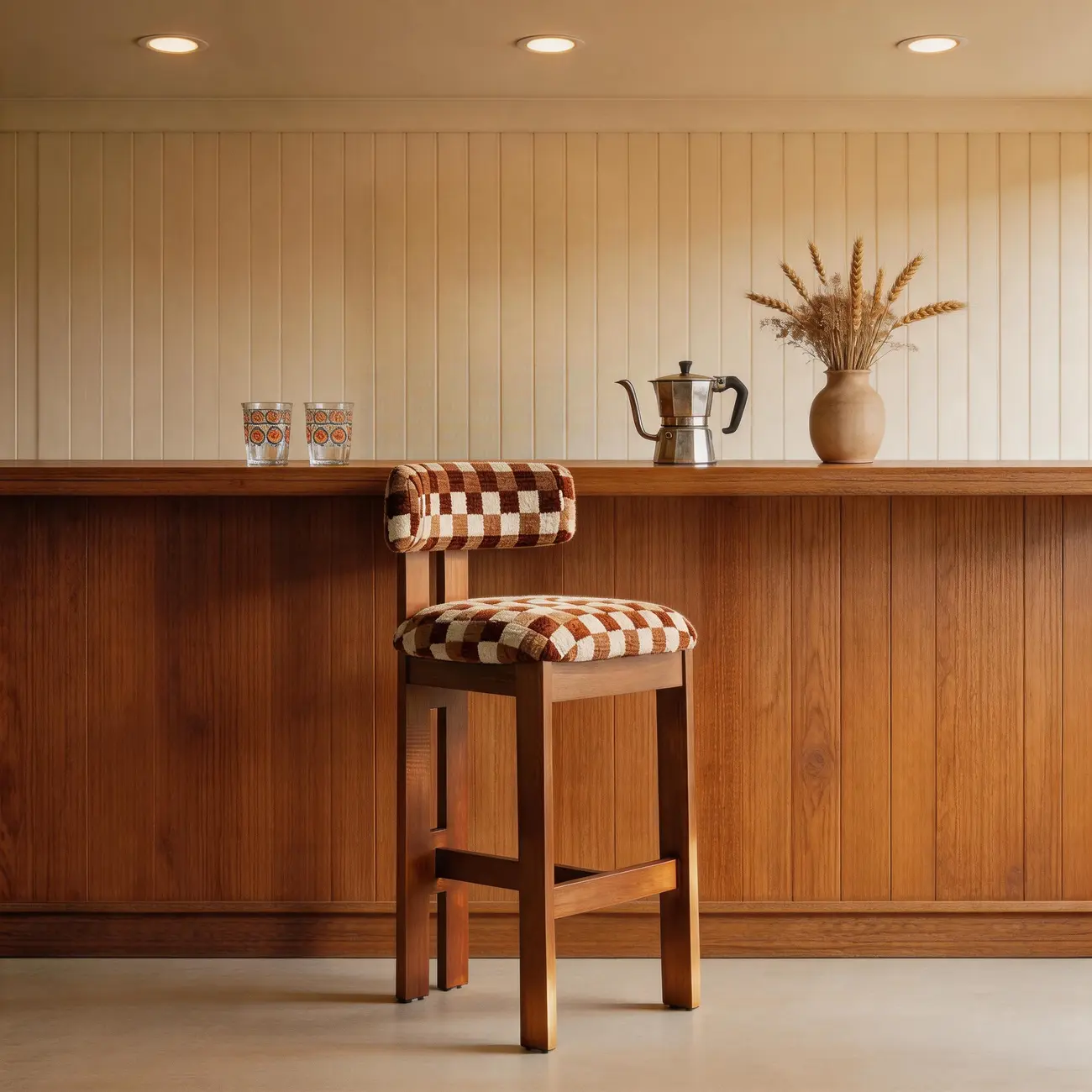 Mid-Century Modern Curved Back Wood Counter Height Bar Stools Image - 10 | homeyfad