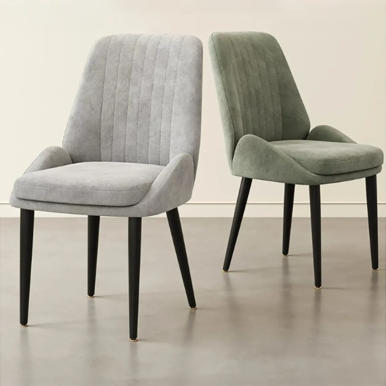 Contemporary Mid-back Chenille Fabric Upholstered Dining Chairs Image - 1 | homeyfad