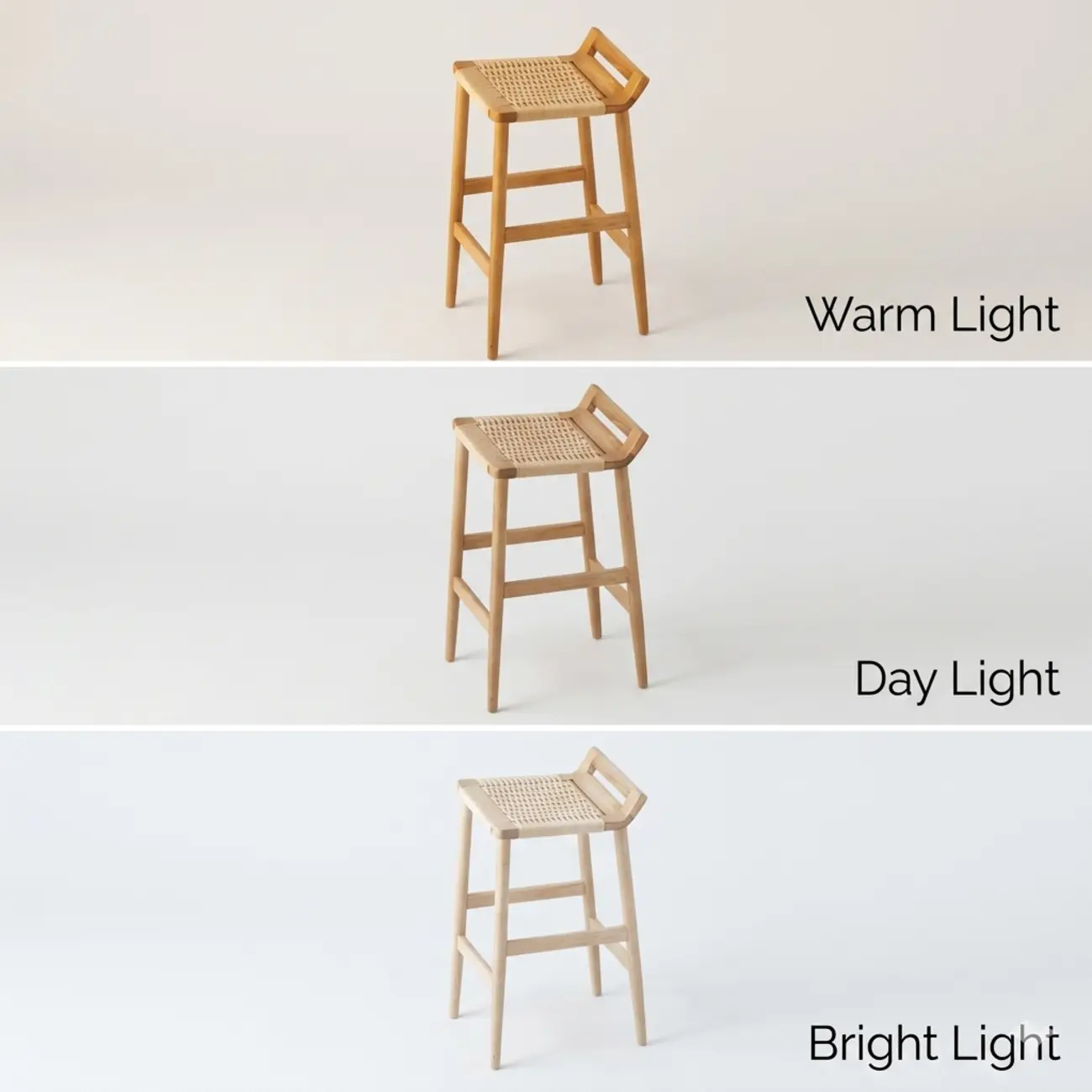 Natural Wood Backless Woven Seat Counter Height Bar Stool Image - 9 | homeyfad