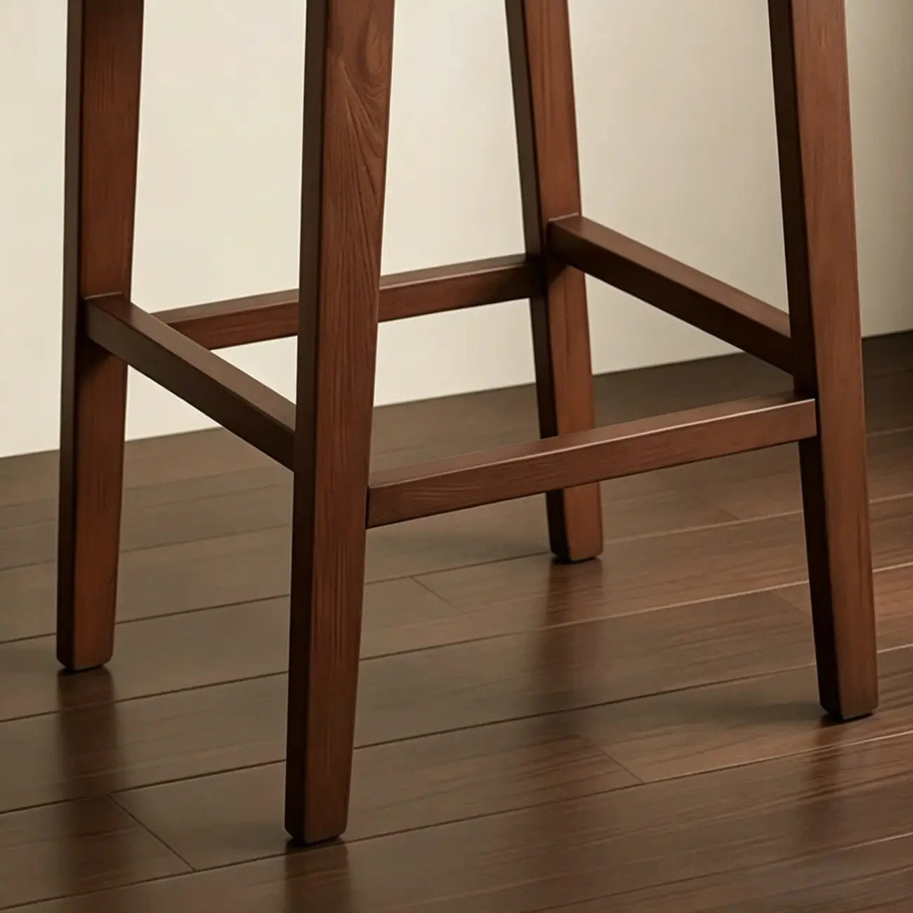 Rustic Faux Leather Wooden Woven Bar Stool Image - 14 | homeyfad