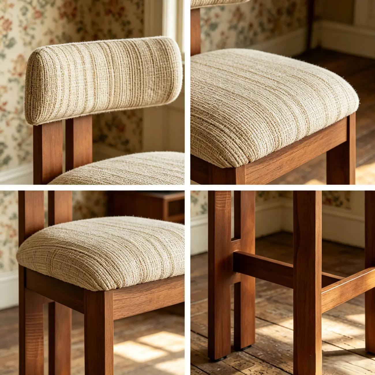 Mid-Century Modern Curved Back Wood Counter Height Bar Stools Image - 7 | homeyfad