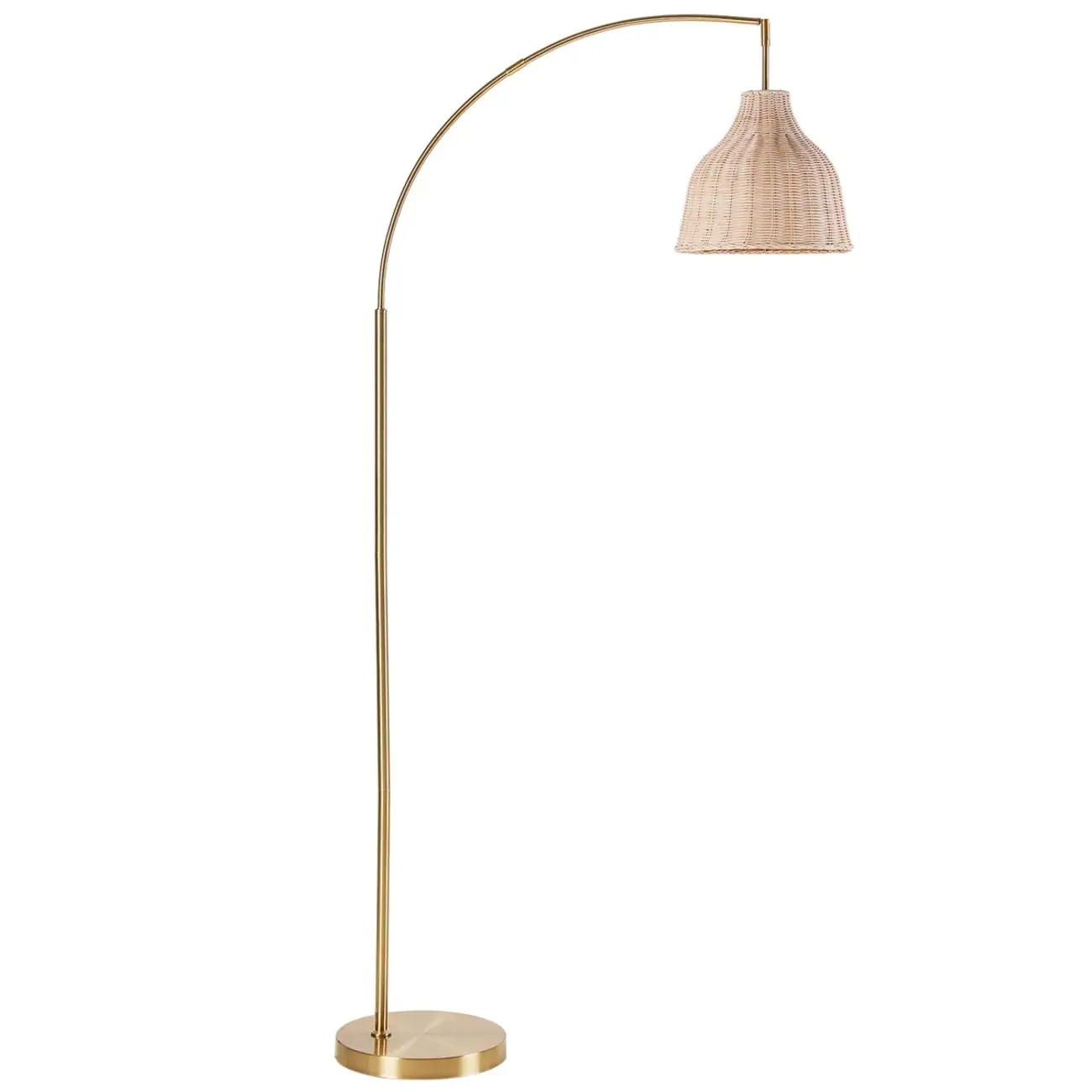 72" Boho Arched Floor Lamp With Hand-woven Rattan Shade Image - 5 | homeyfad