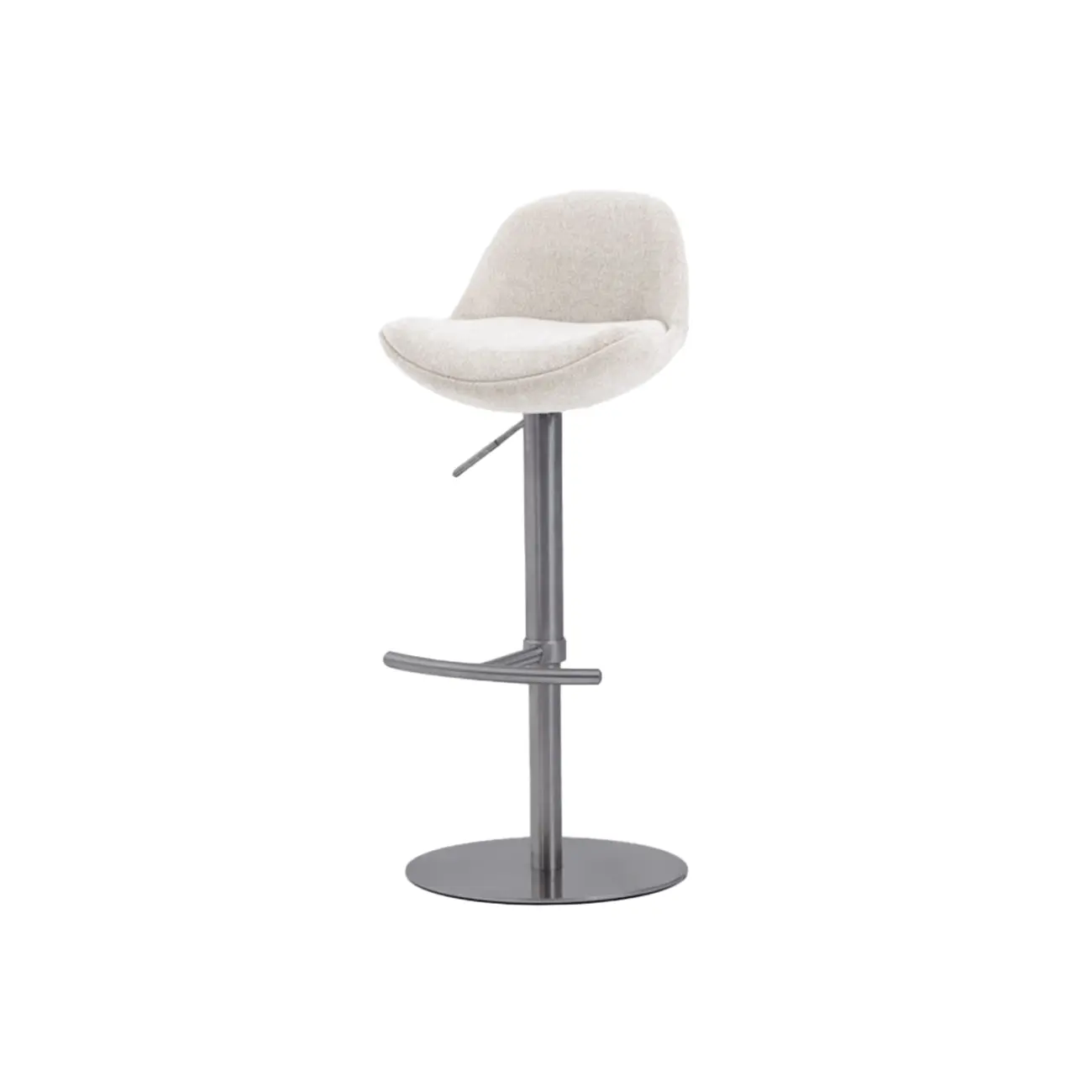 Italian Minimalist Upholstered Swivel Adjustable Bar Stool with Low Back Image - 26 | homeyfad