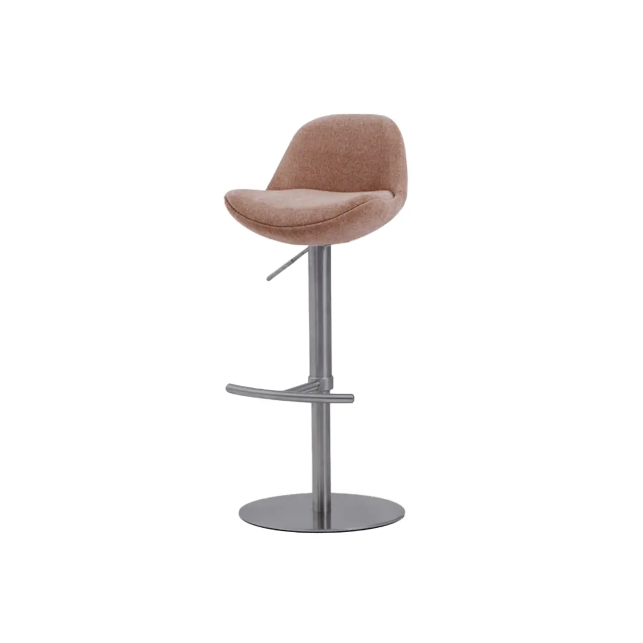 Italian Minimalist Upholstered Swivel Adjustable Bar Stool with Low Back Image - 25 | homeyfad