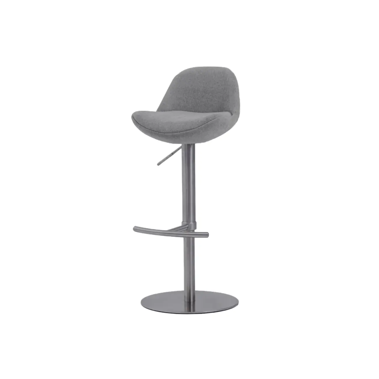 Italian Minimalist Upholstered Swivel Adjustable Bar Stool with Low Back Image - 27 | homeyfad