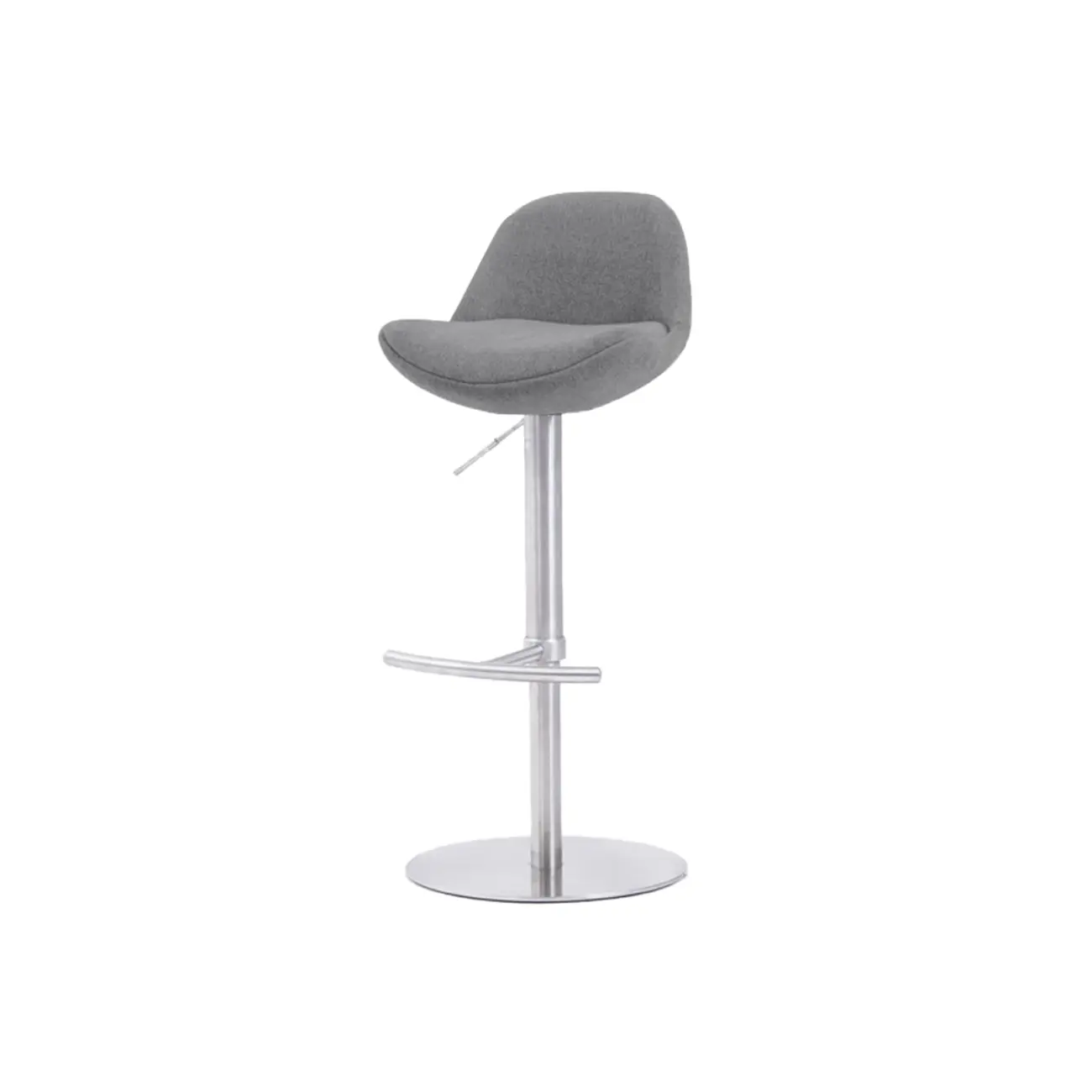 Italian Minimalist Upholstered Swivel Adjustable Bar Stool with Low Back Image - 29 | homeyfad