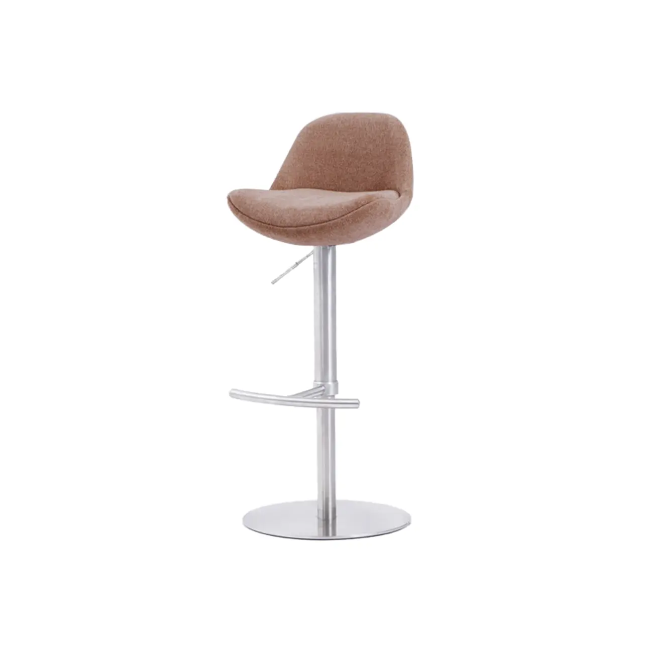 Italian Minimalist Upholstered Swivel Adjustable Bar Stool with Low Back Image - 30 | homeyfad