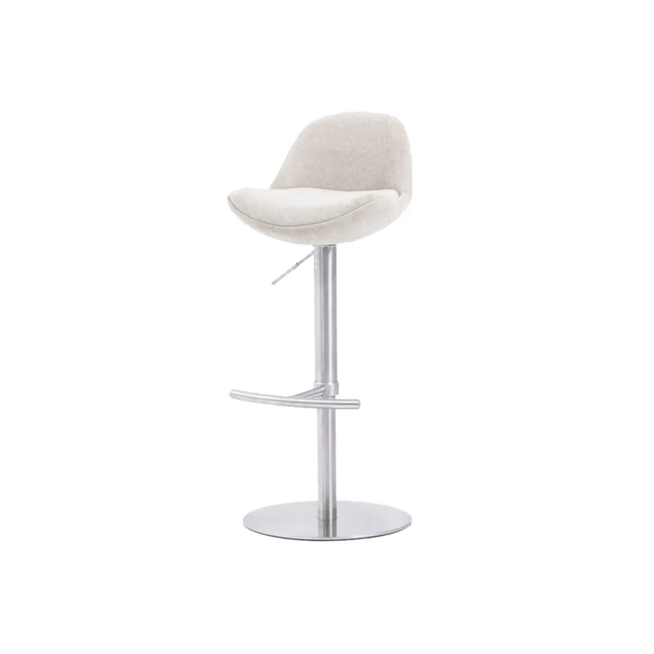 Italian Minimalist Upholstered Swivel Adjustable Bar Stool with Low Back Image - 31 | homeyfad