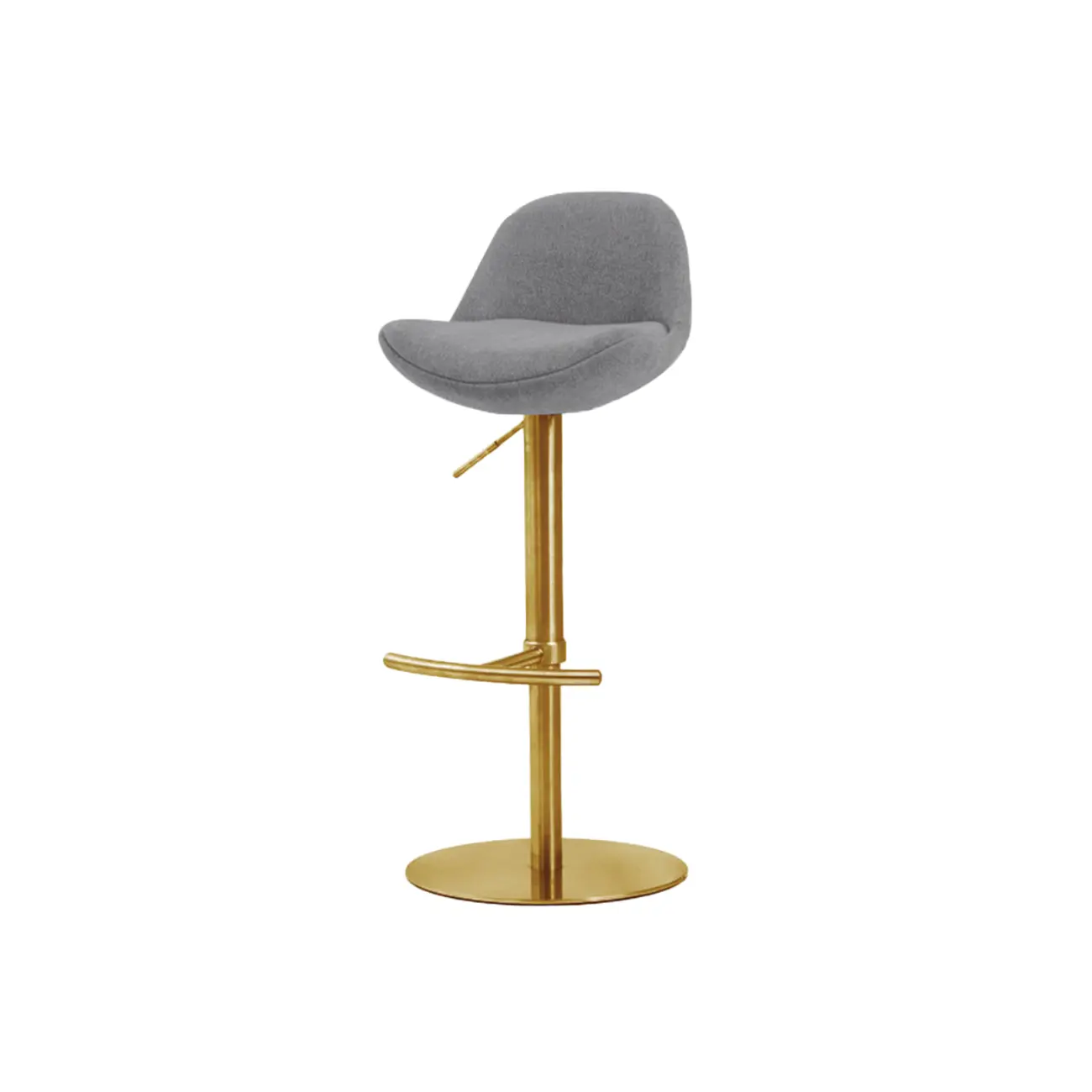Italian Minimalist Upholstered Swivel Adjustable Bar Stool with Low Back Image - 32 | homeyfad