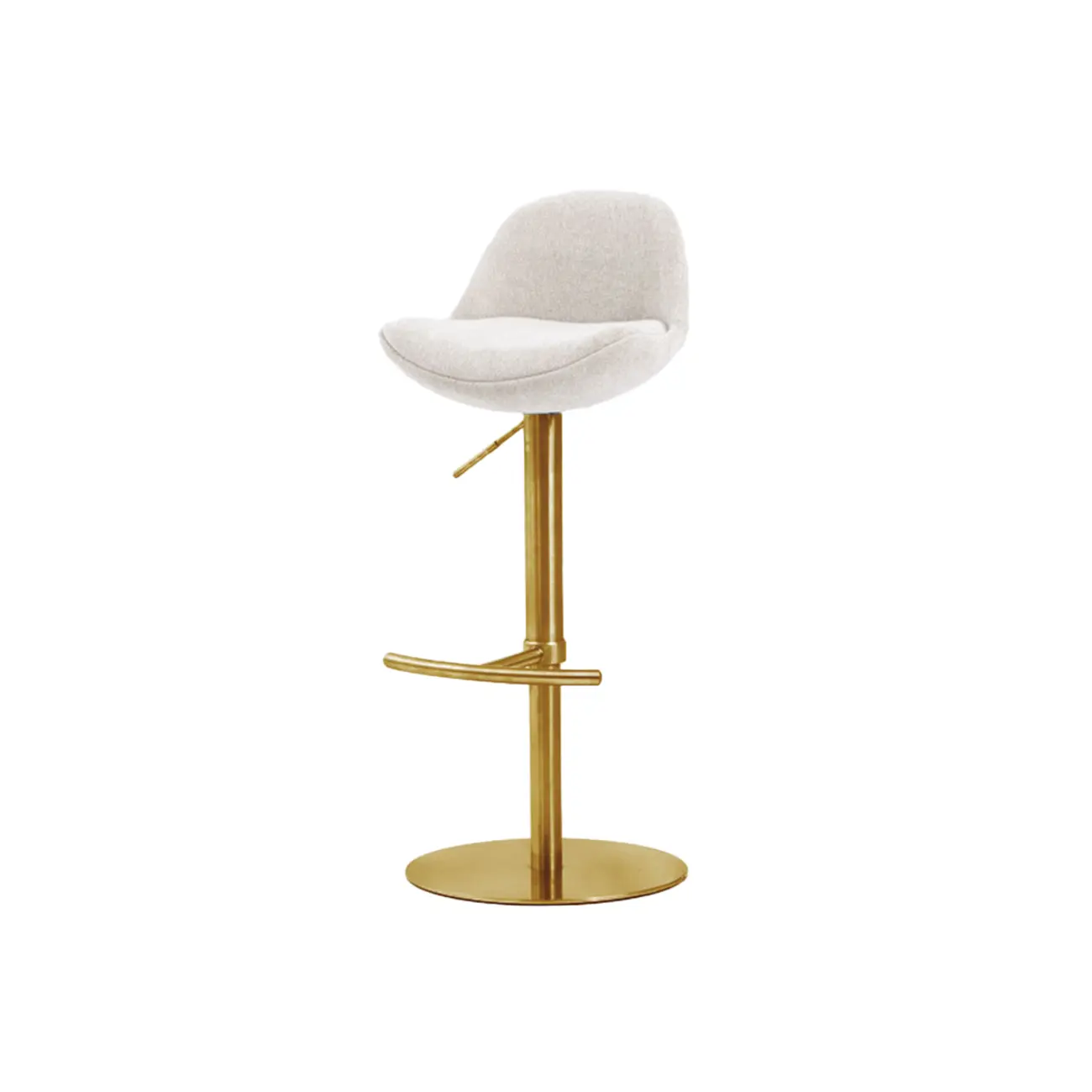 Italian Minimalist Upholstered Swivel Adjustable Bar Stool with Low Back Image - 34 | homeyfad