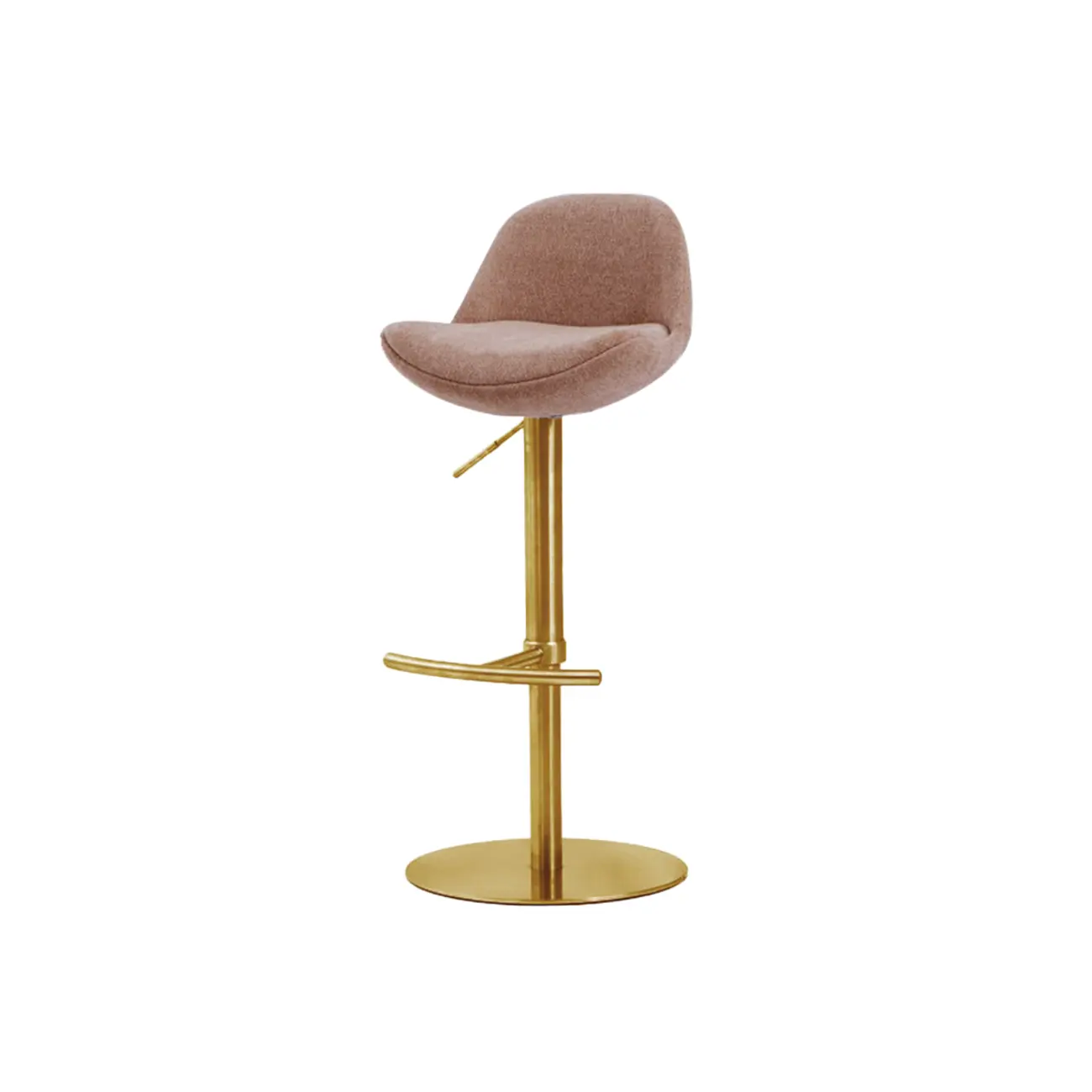 Italian Minimalist Upholstered Swivel Adjustable Bar Stool with Low Back Image - 33 | homeyfad