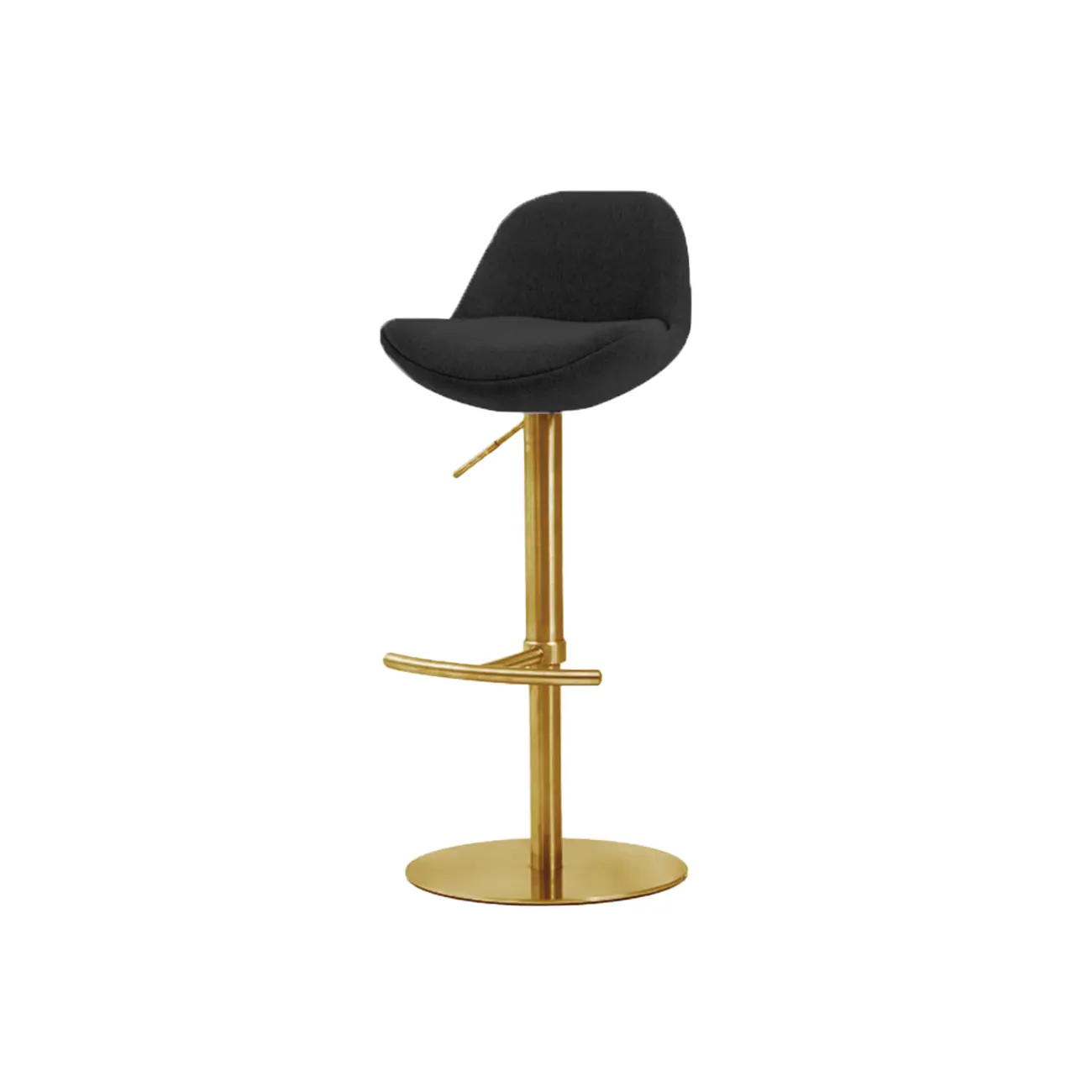 Italian Minimalist Upholstered Swivel Adjustable Bar Stool with Low Back Image - 35 | homeyfad