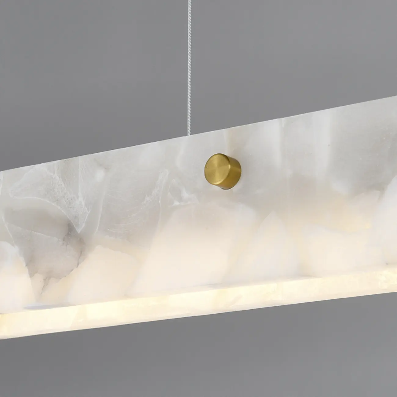 Quiet Luxury Alabasterer Linear Chandelier With Brass Finish Image - 6 | homeyfad