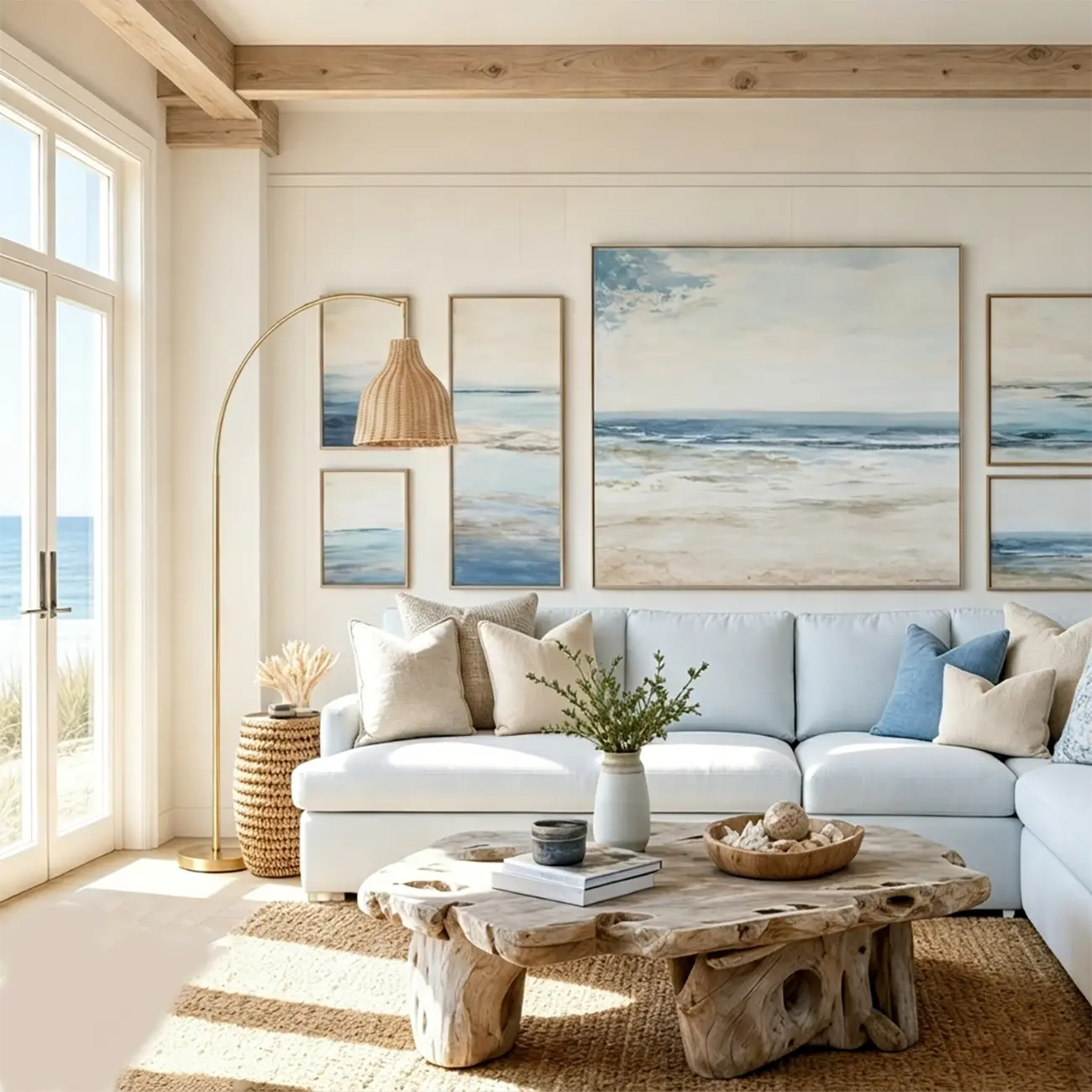 72" Boho Arched Floor Lamp With Hand-woven Rattan Shade Image - 3 | homeyfad