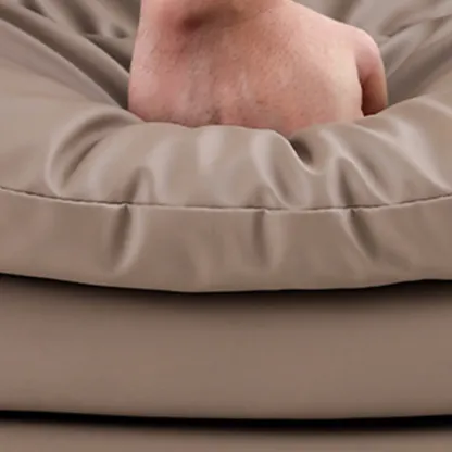 Upholstered Brown Leather Adjustable Swivel Office Chair Image - 6