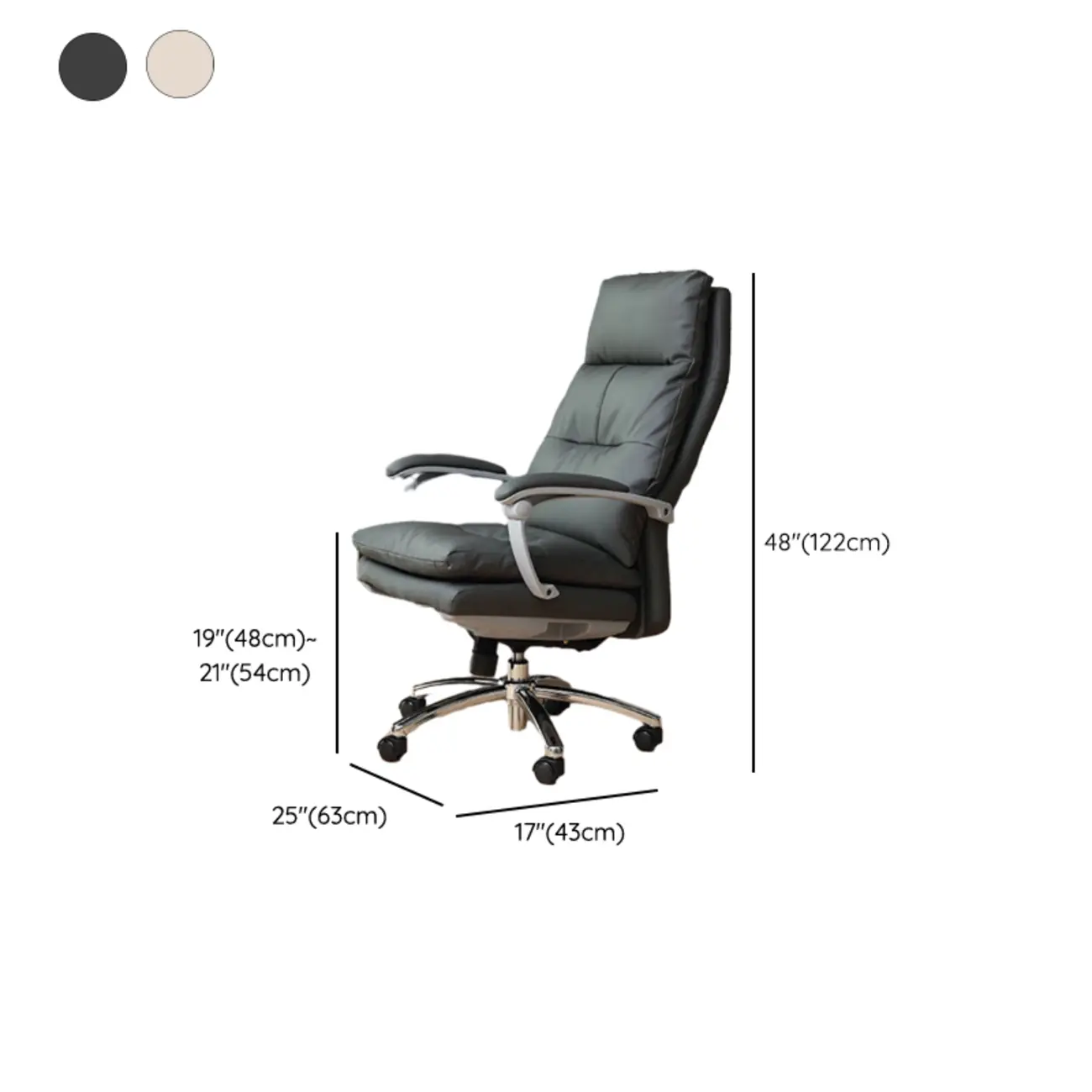Upholstered Brown Leather Adjustable Swivel Office Chair #size | homeyfad