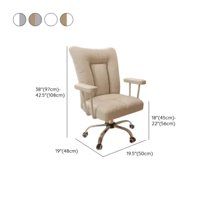 Apricot Fabric Adjustable Swivel Office Chair Image - 19