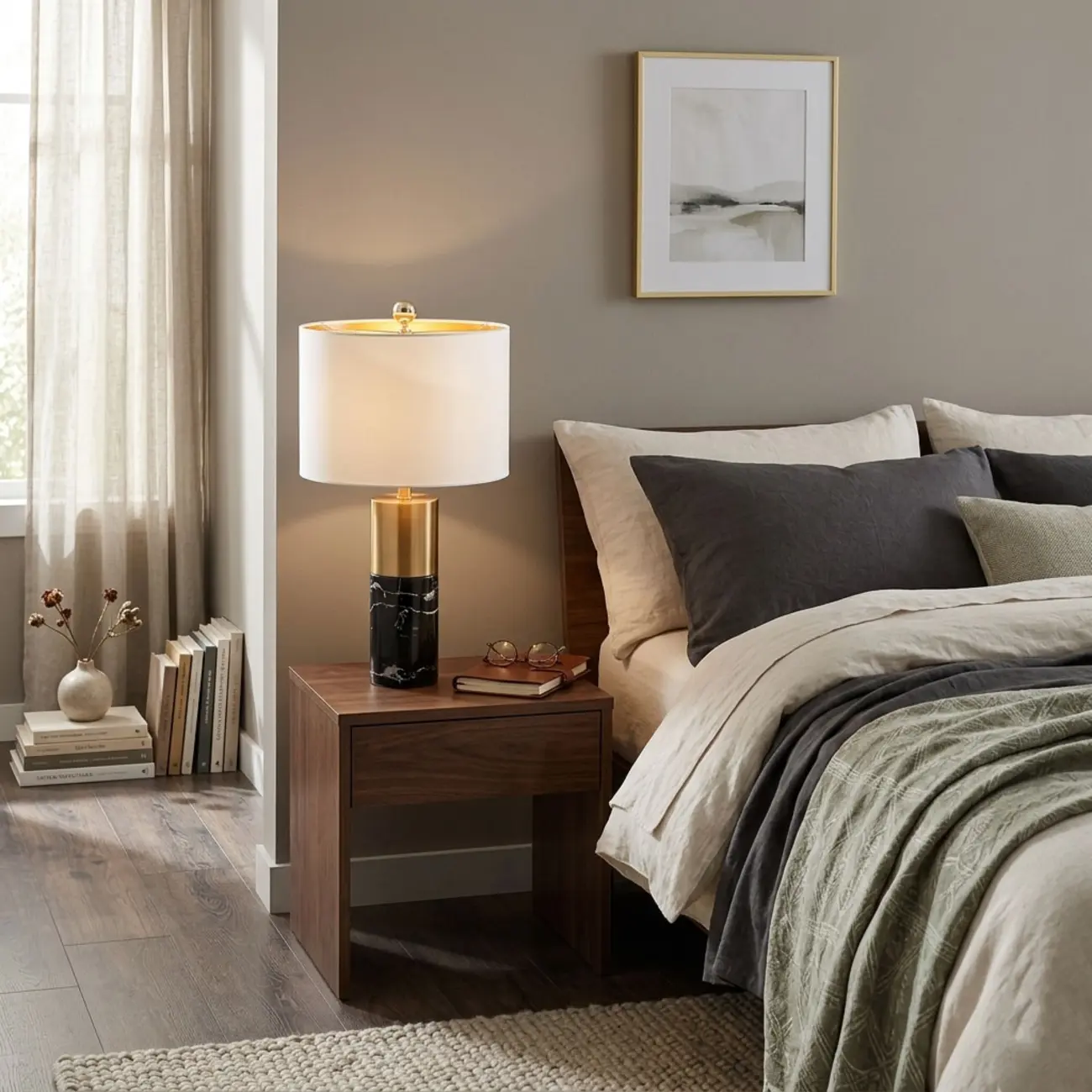 Modern Luxury Dimmable Marble Table Lamp for Nightstands Image - 3 | homeyfad