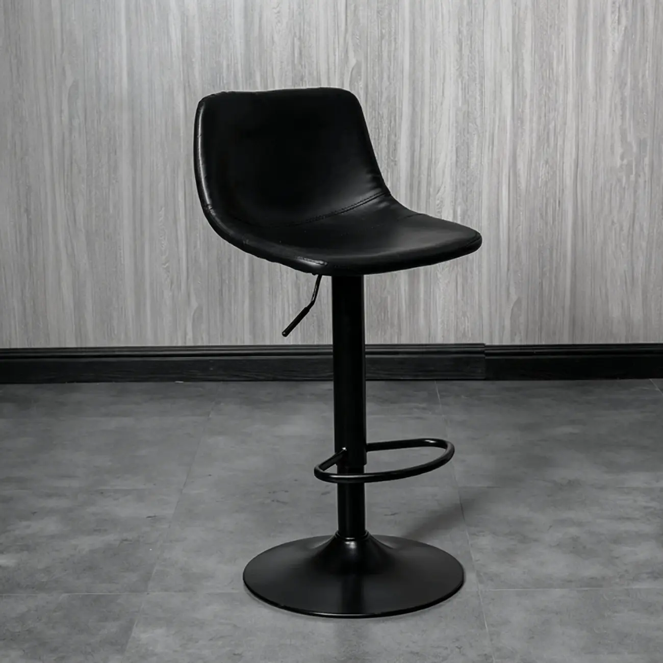 Modern Leather Swivel Bar Stool Adjustable Height Image - 10 | homeyfad